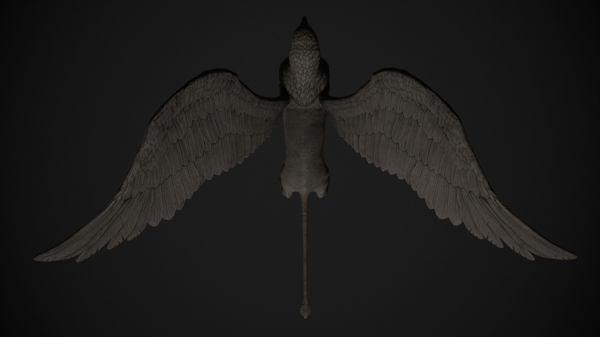 Griffin Statue Low-poly 3D model_7