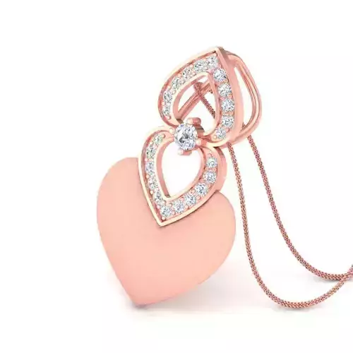 Pendant Casual tow hearts 