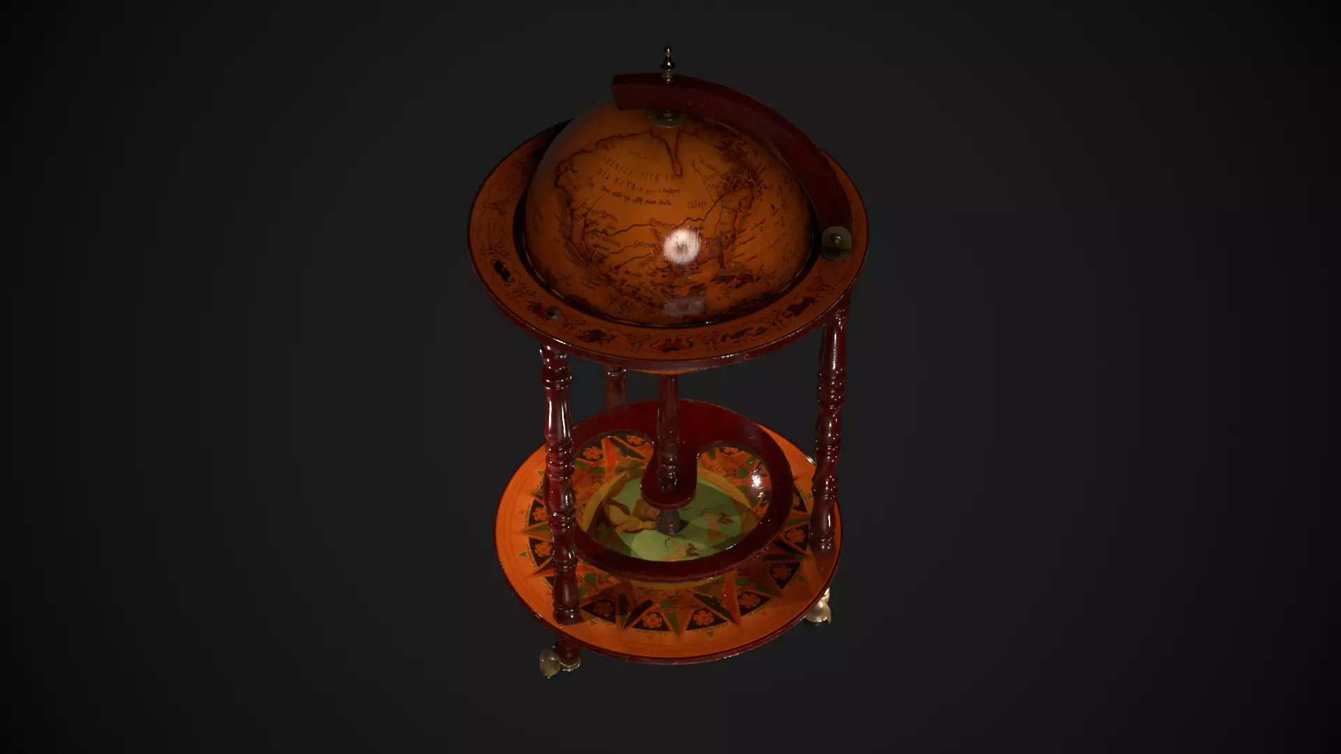 Pirates Globe Low-poly 3D model_0