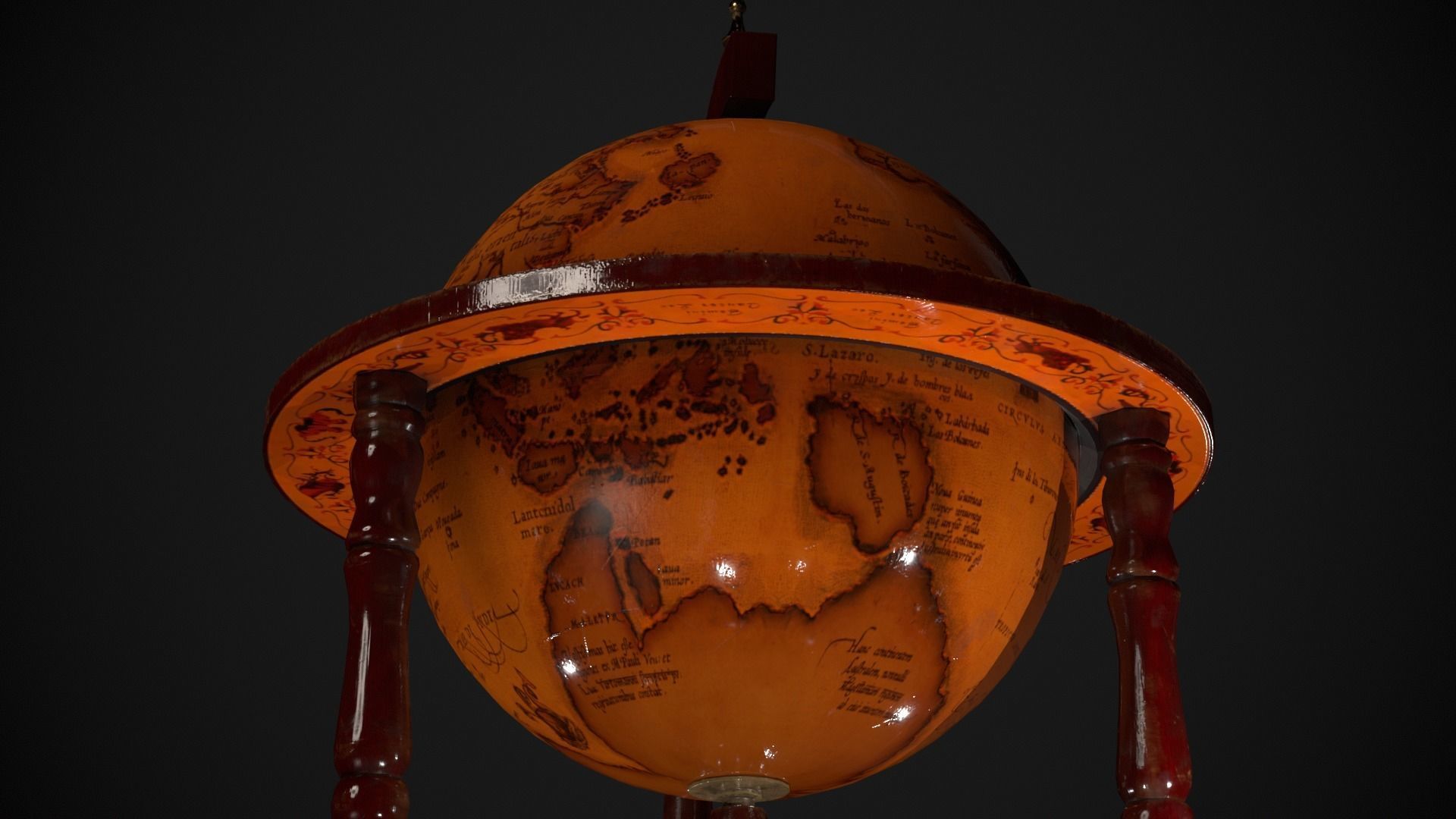 Pirates Globe Low-poly 3D model_1