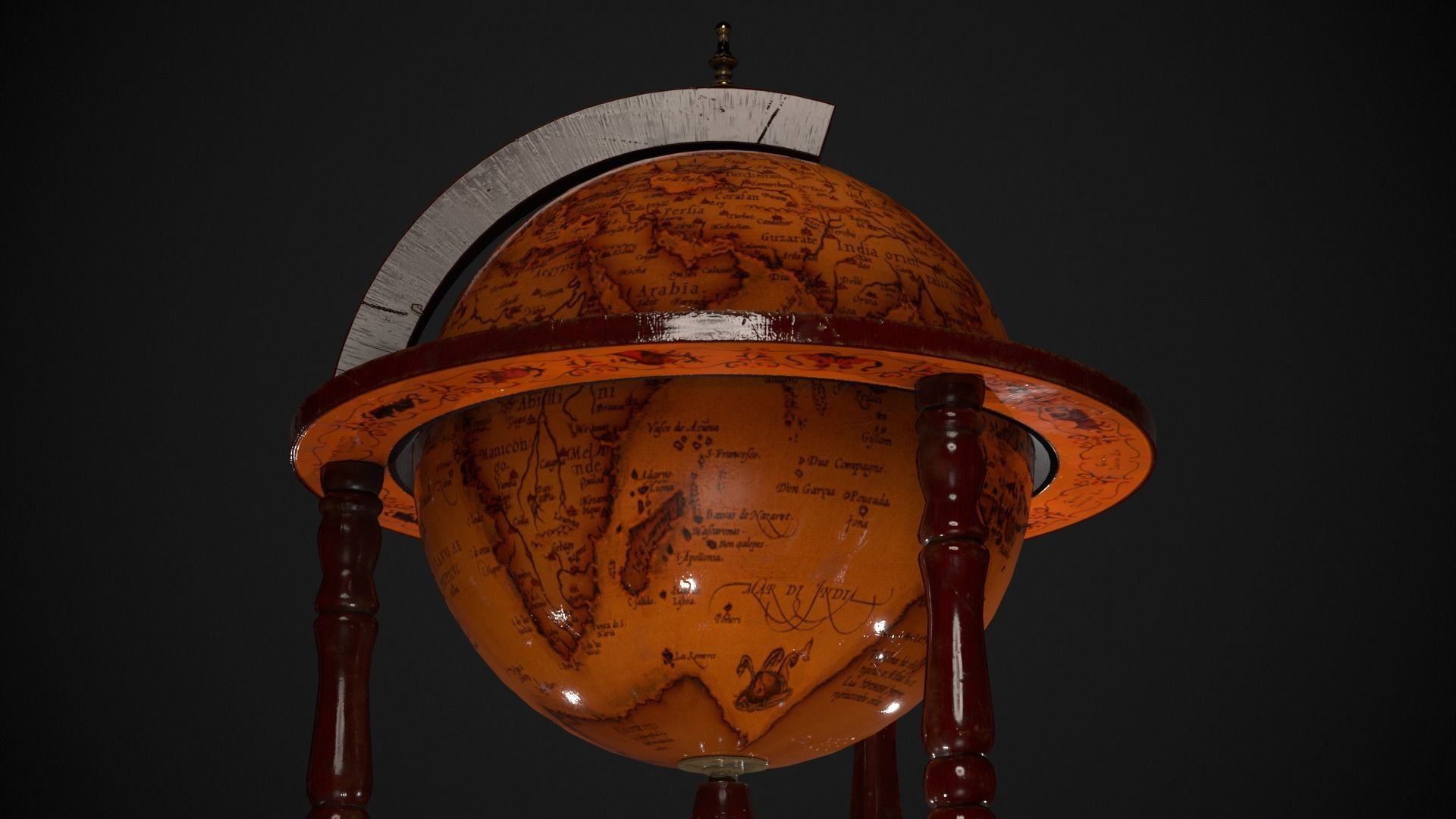 Pirates Globe Low-poly 3D model_2