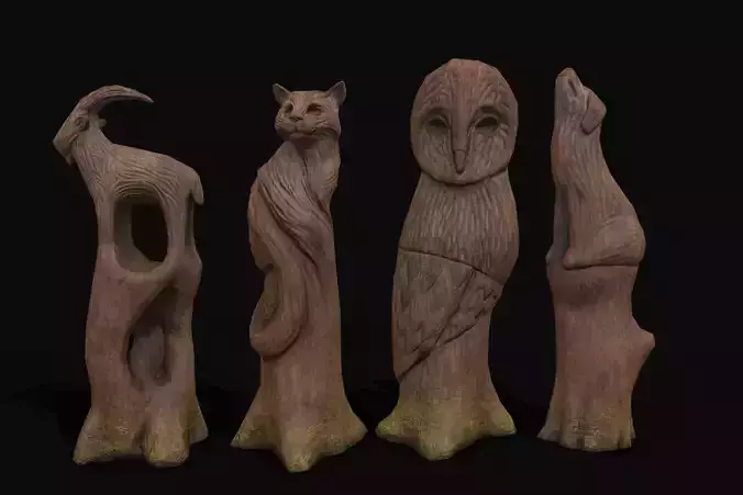 Wooden Animal Sculptures 