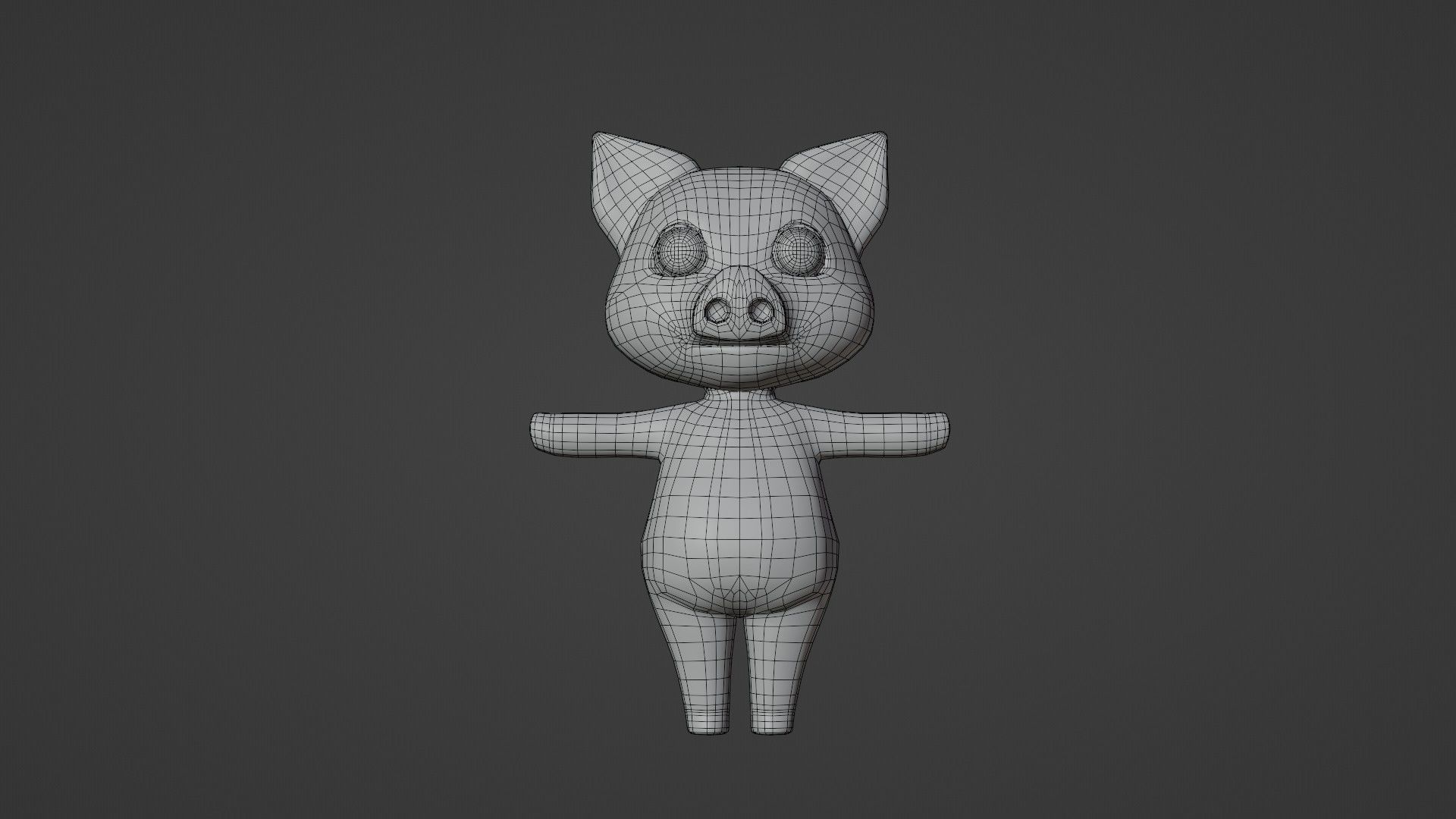 Pig Rigged Low Poly Character Low-poly 3D model_4