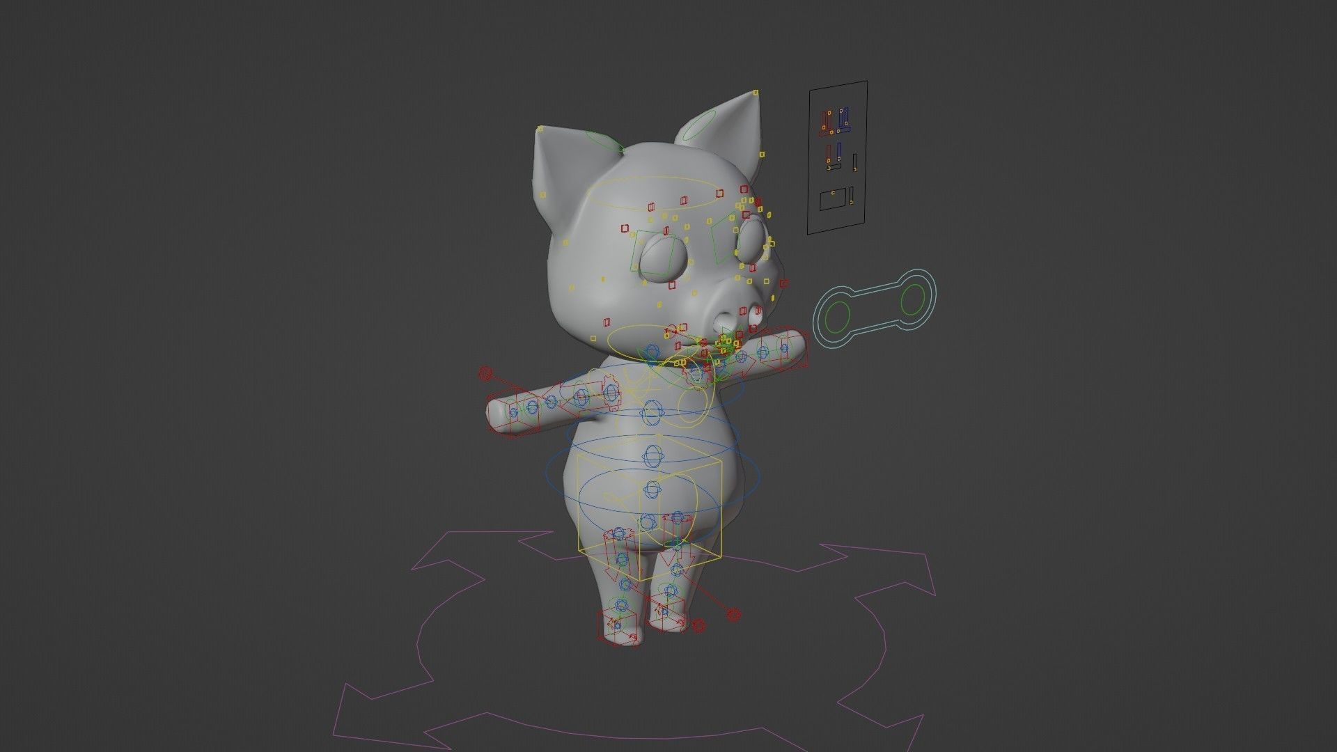 Pig Rigged Low Poly Character Low-poly 3D model_19