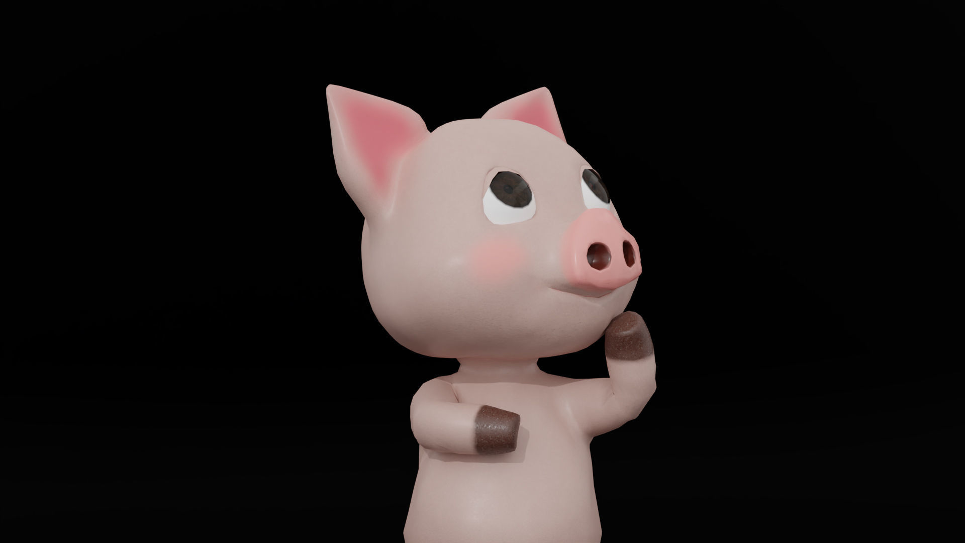 Pig Rigged Low Poly Character Low-poly 3D model_7