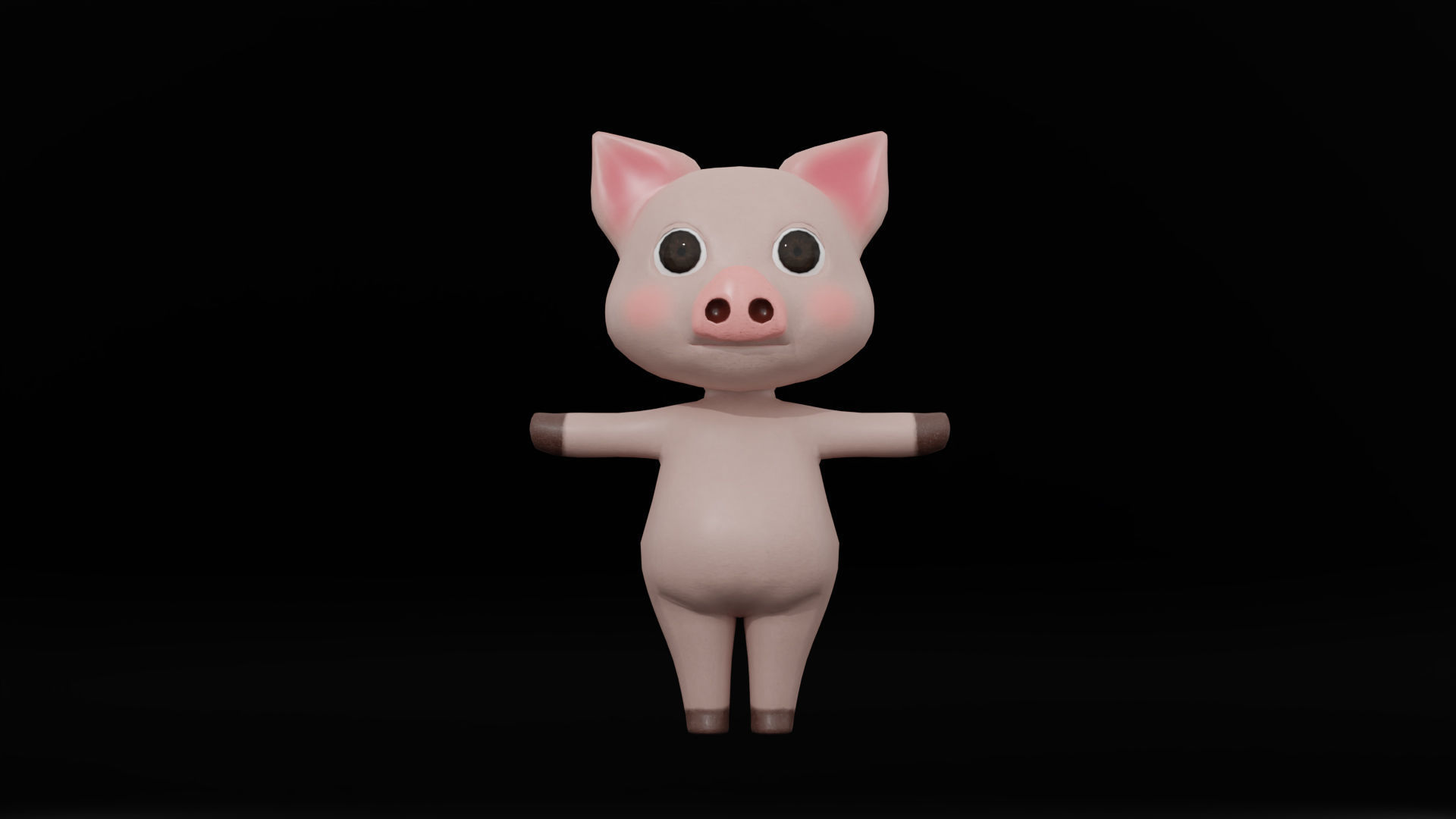 Pig Rigged Low Poly Character Low-poly 3D model_6