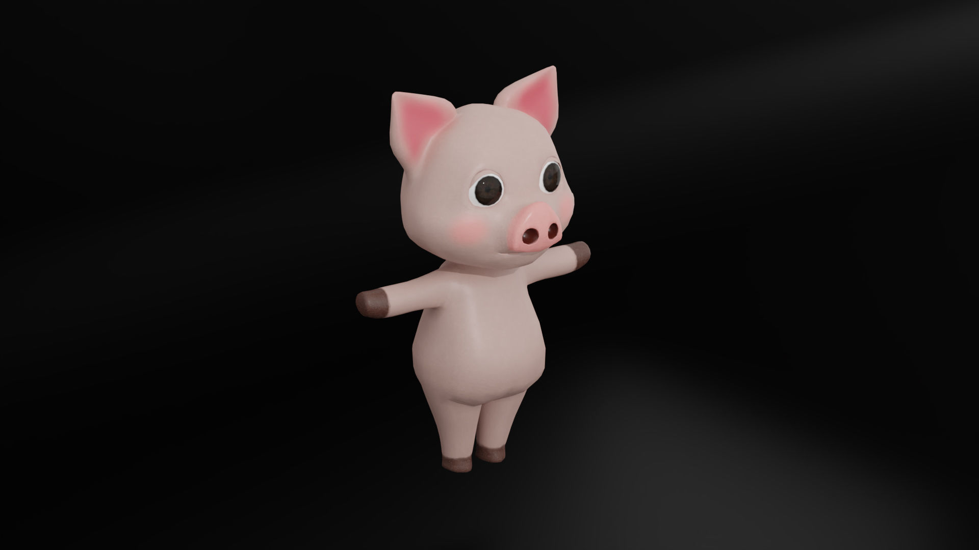 Pig Rigged Low Poly Character Low-poly 3D model_8