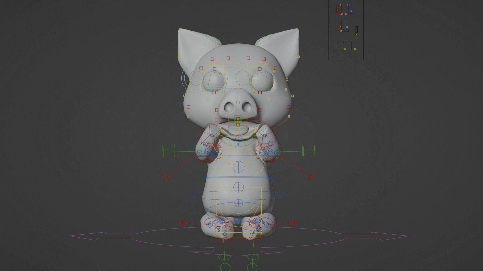 Pig Rigged Low Poly Character Low-poly 3D model_16