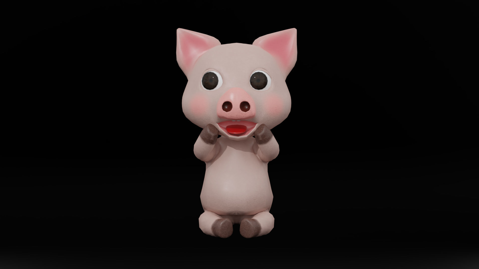 Pig Rigged Low Poly Character Low-poly 3D model_10