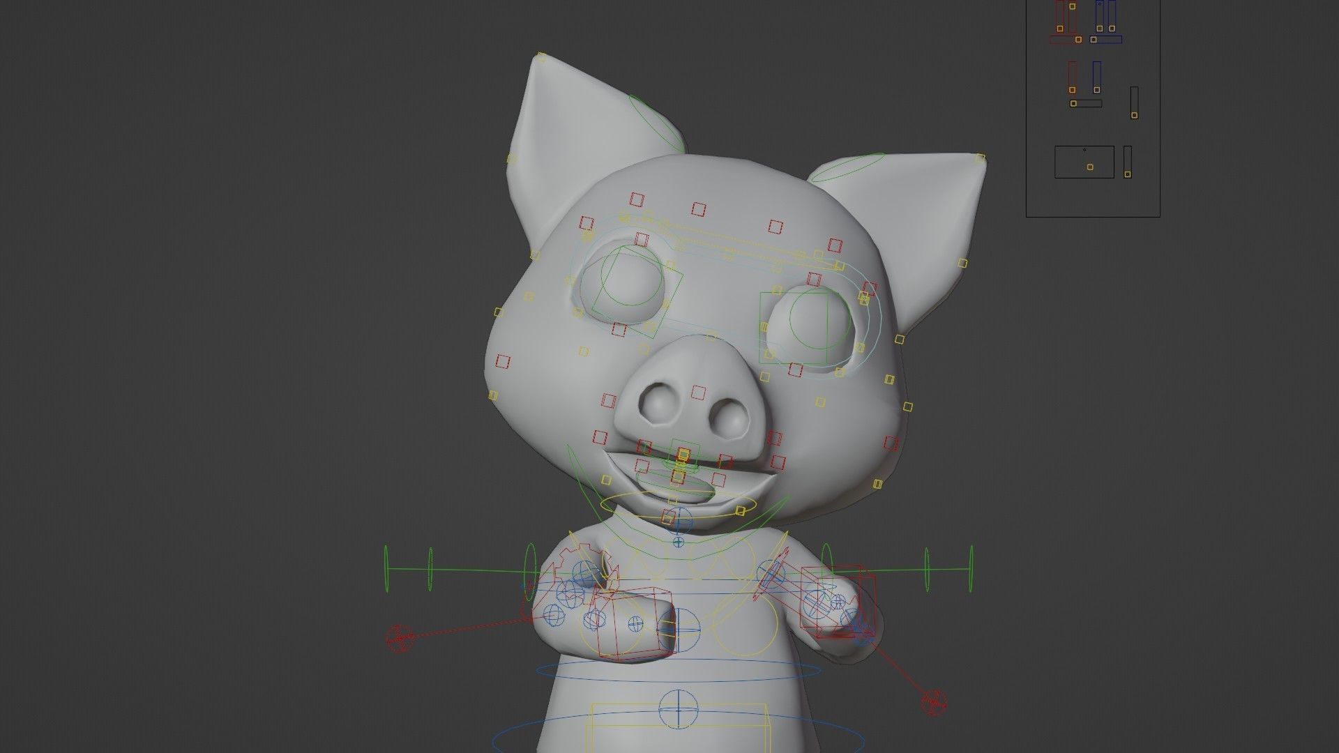 Pig Rigged Low Poly Character Low-poly 3D model_3