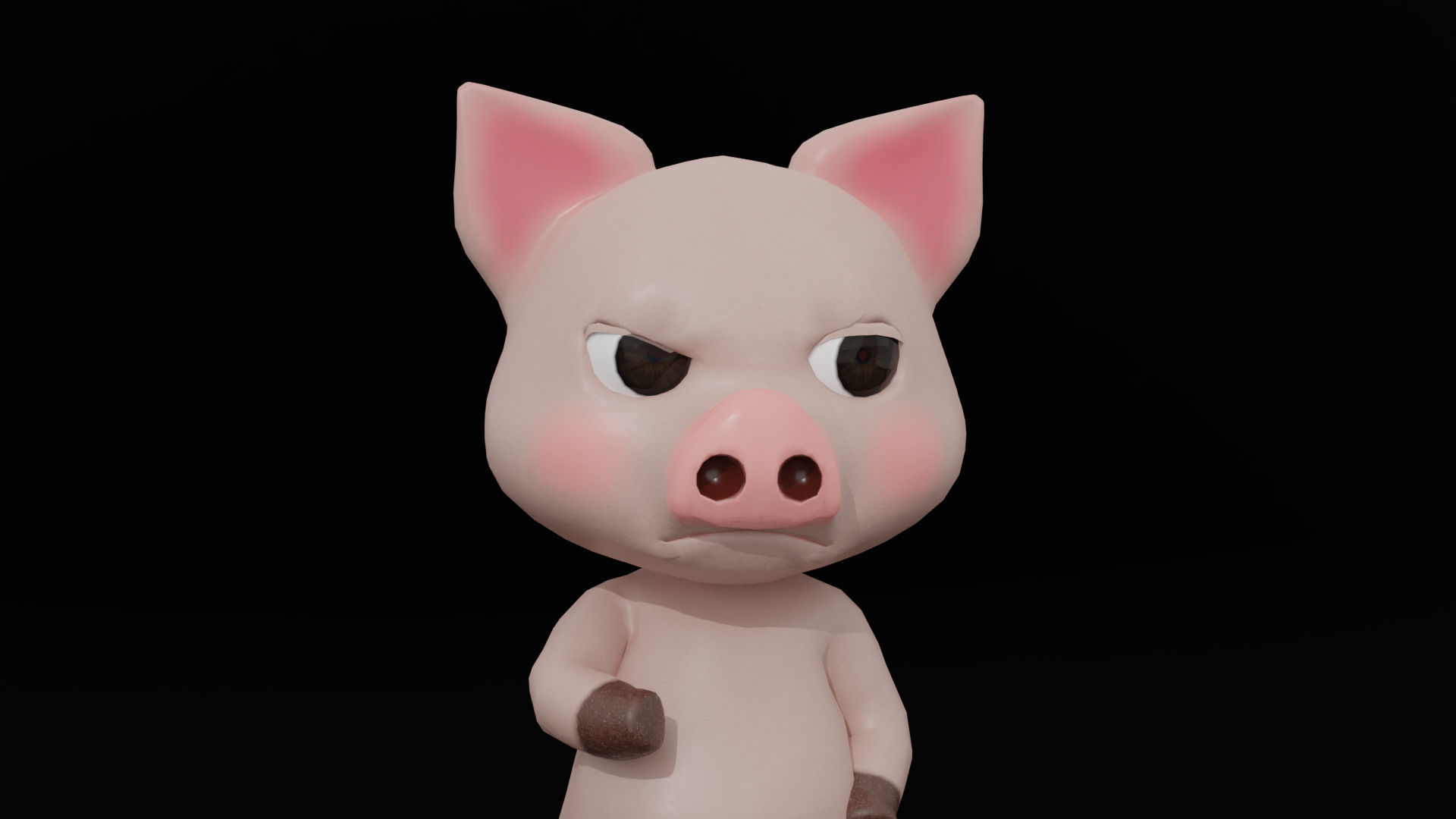 Pig Rigged Low Poly Character Low-poly 3D model_12