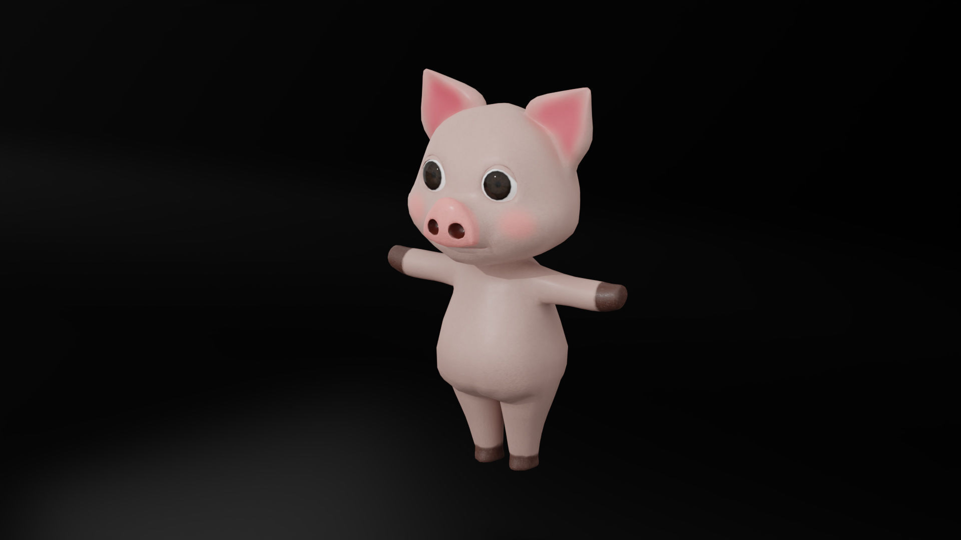 Pig Rigged Low Poly Character Low-poly 3D model_9