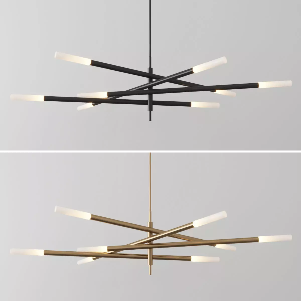 Rousseau Grande Eight Light Articulating Chandelier 3D model_0