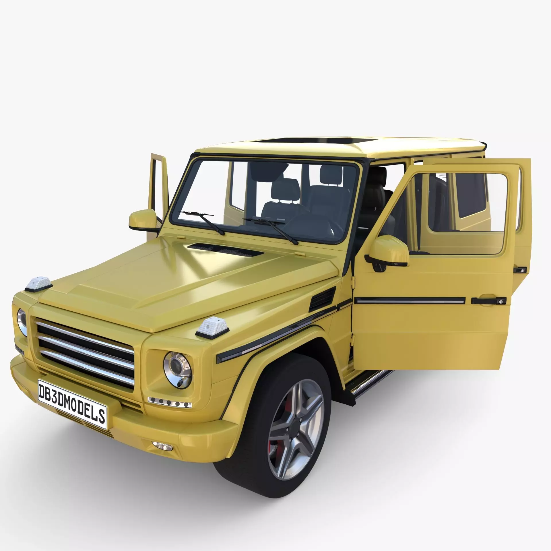 Generic Luxury SUV with interior 3D model_0