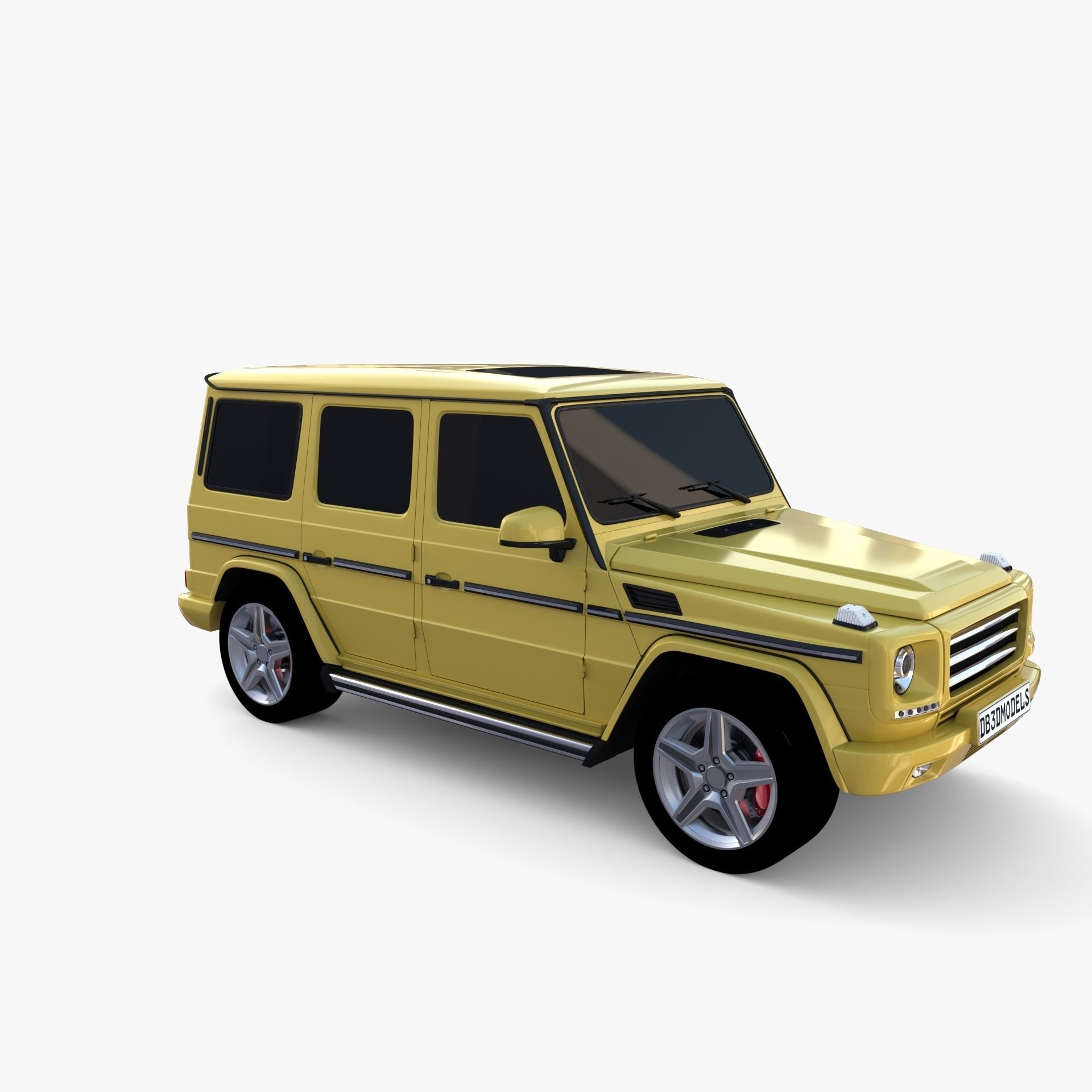 Generic Luxury SUV with interior 3D model_8