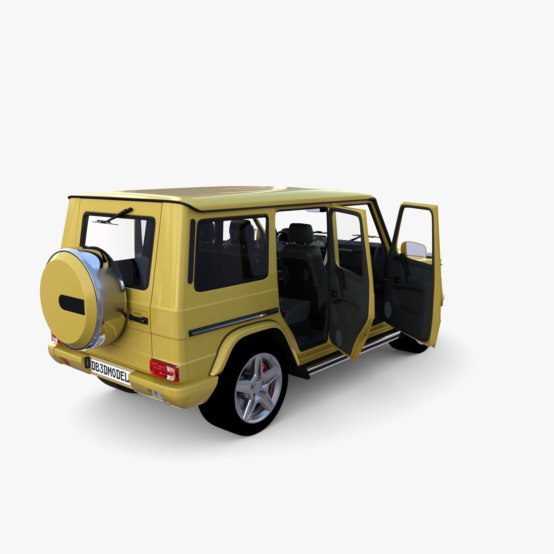 Generic Luxury SUV with interior 3D model_19