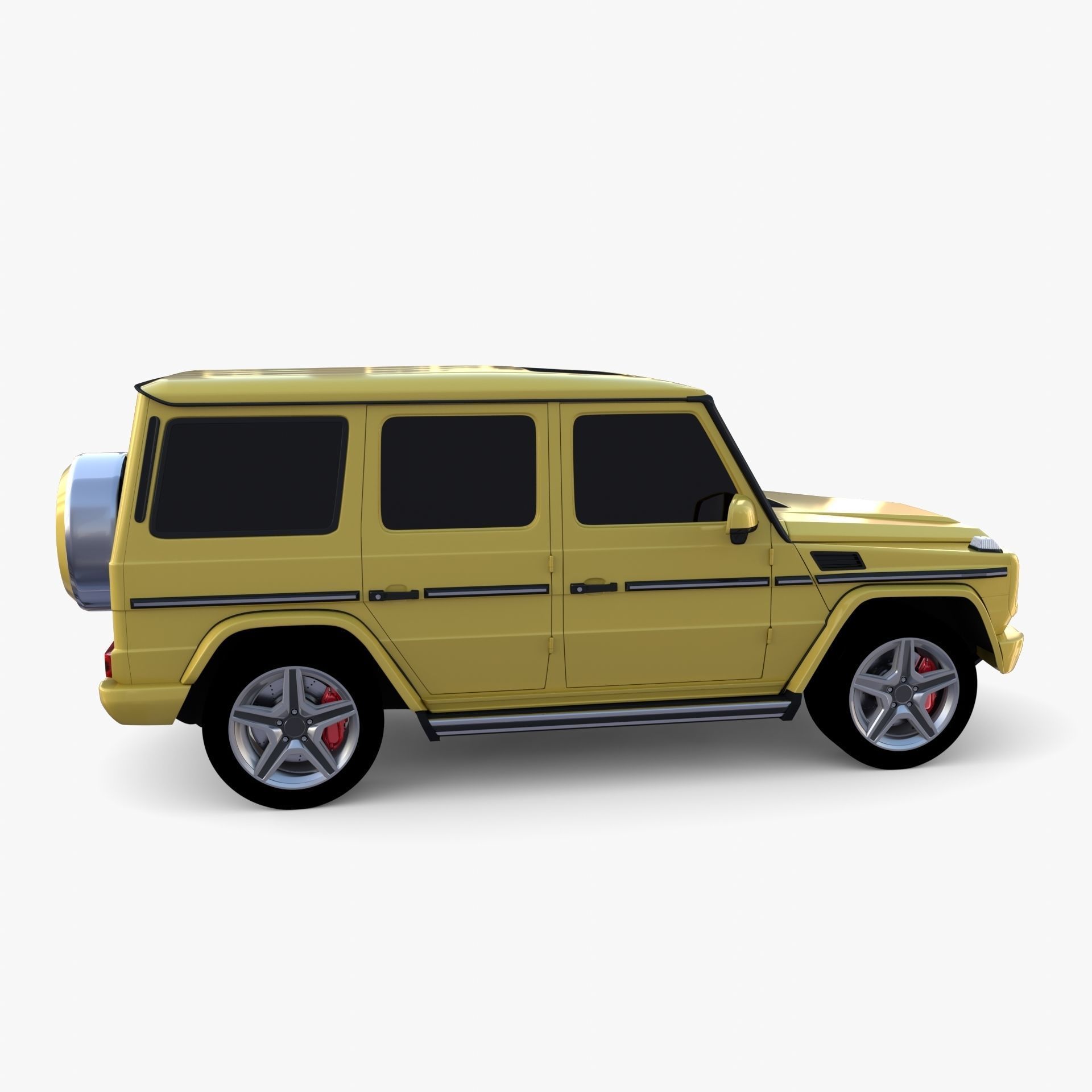 Generic Luxury SUV with interior 3D model_7