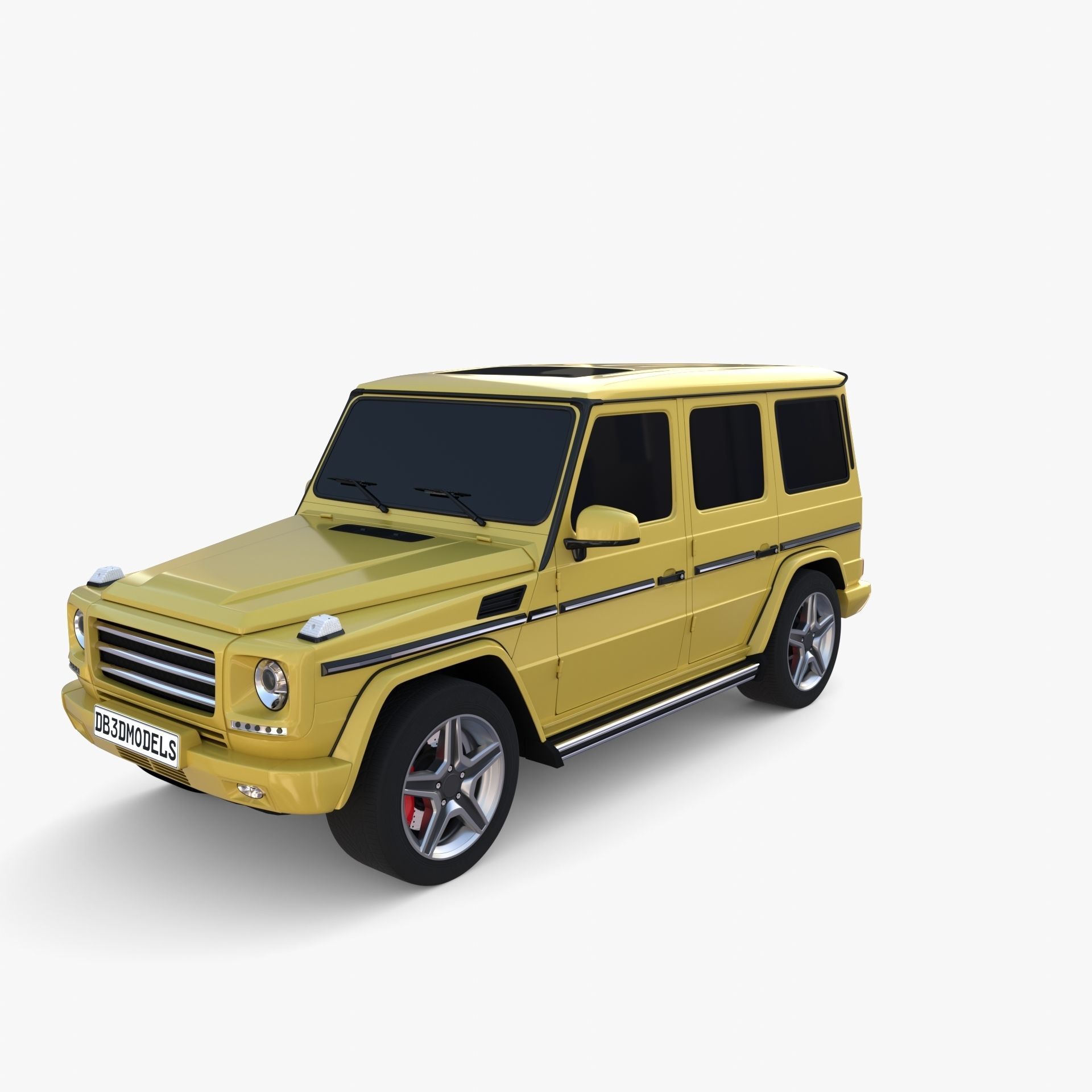Generic Luxury SUV with interior 3D model_2