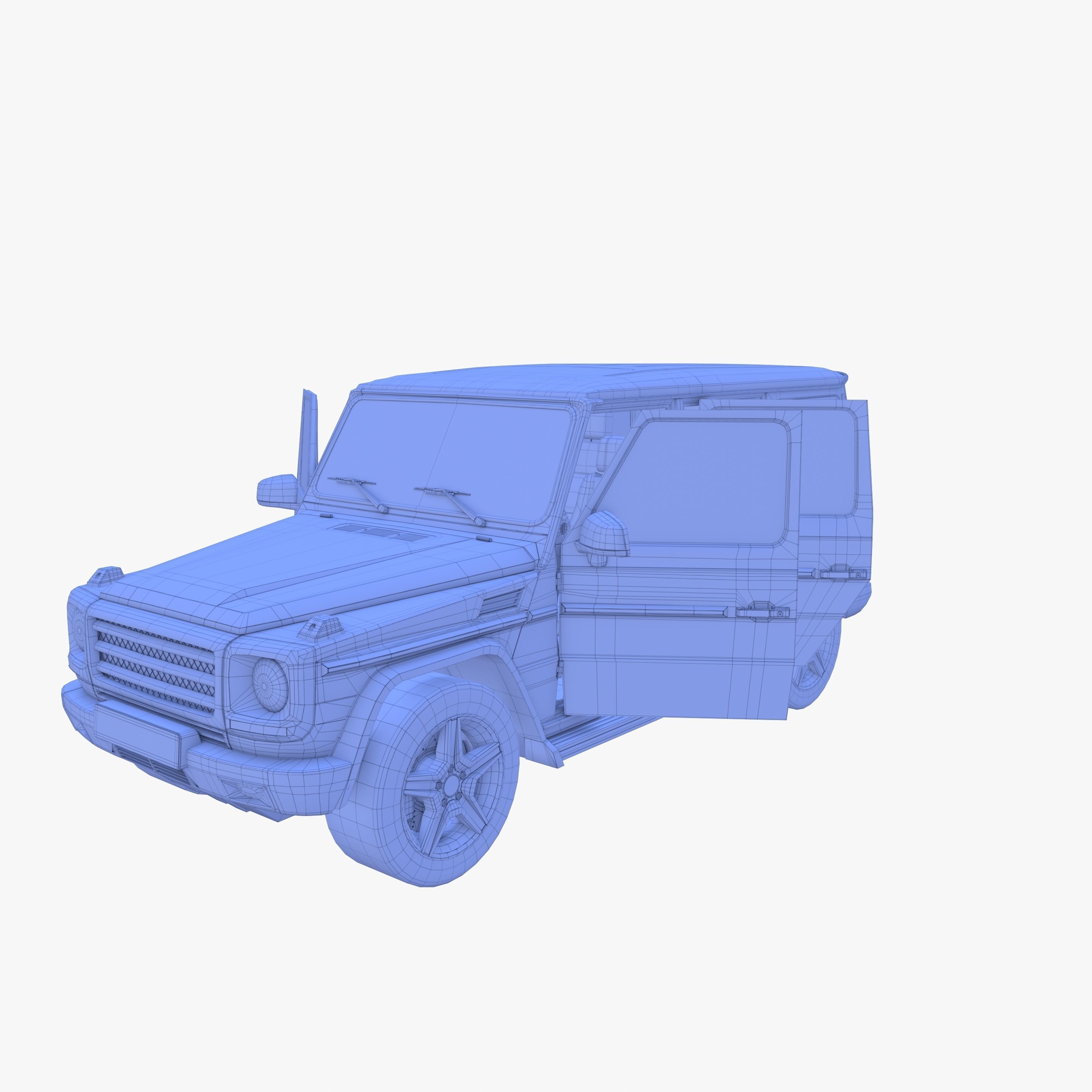 Generic Luxury SUV with interior 3D model_24