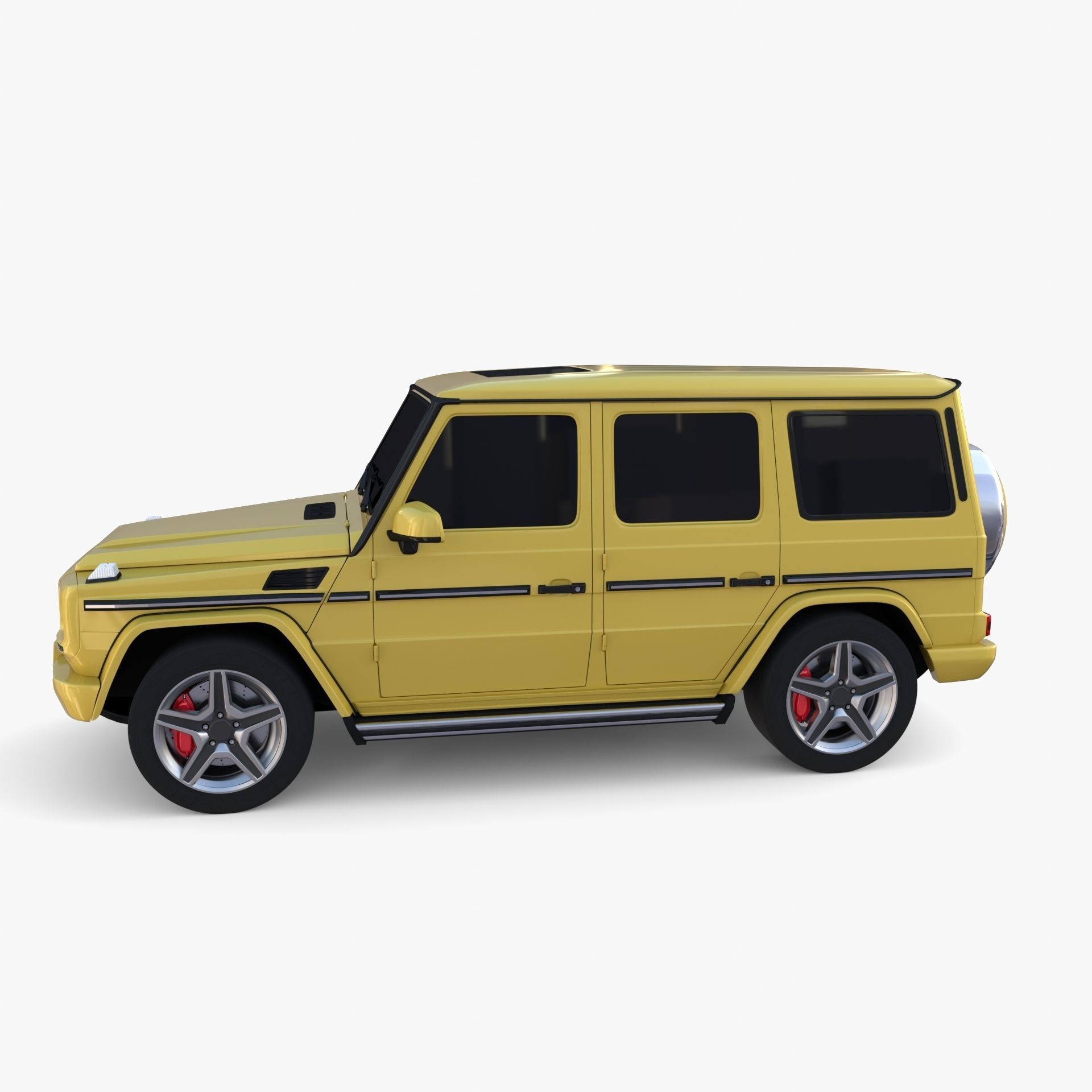 Generic Luxury SUV with interior 3D model_3