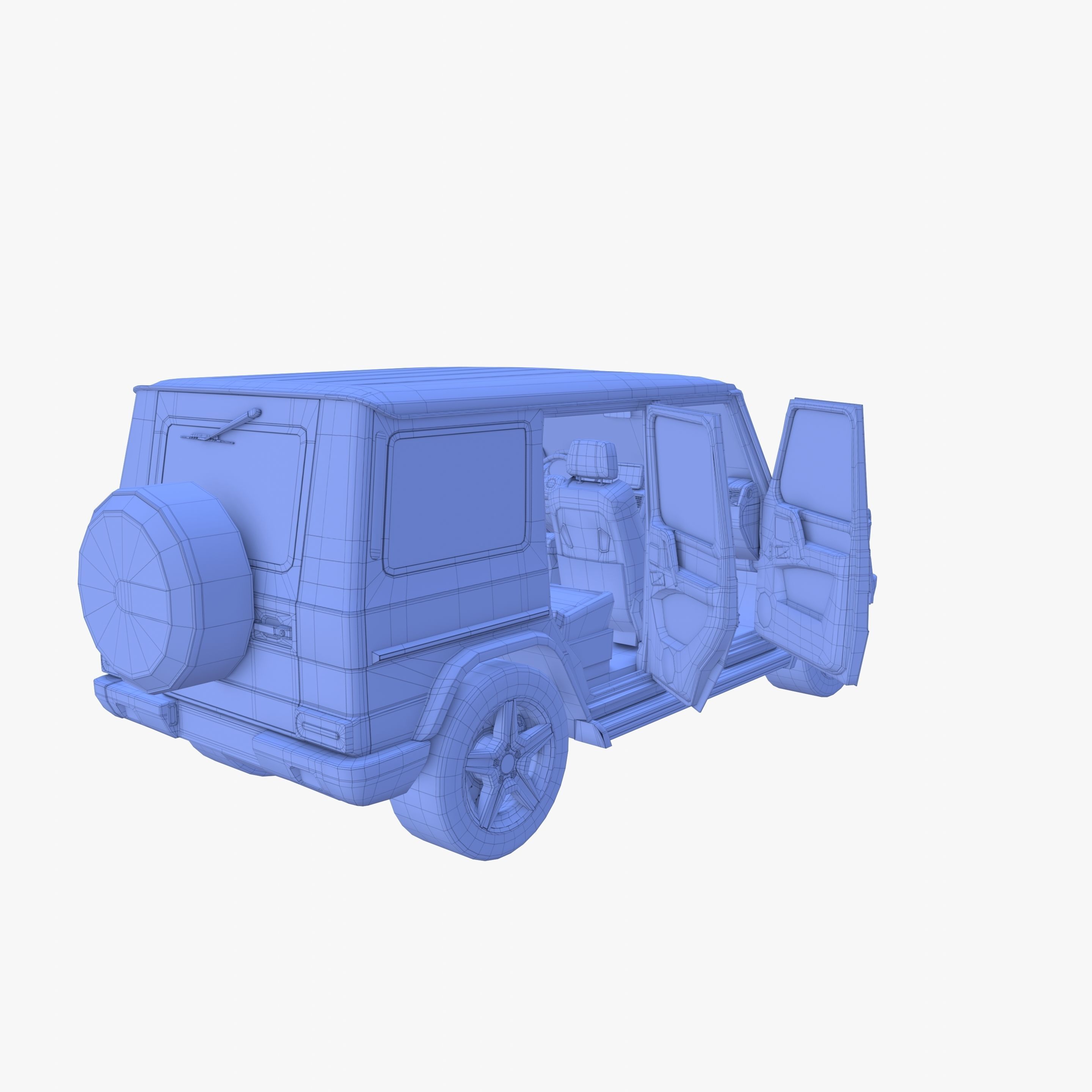 Generic Luxury SUV with interior 3D model_27