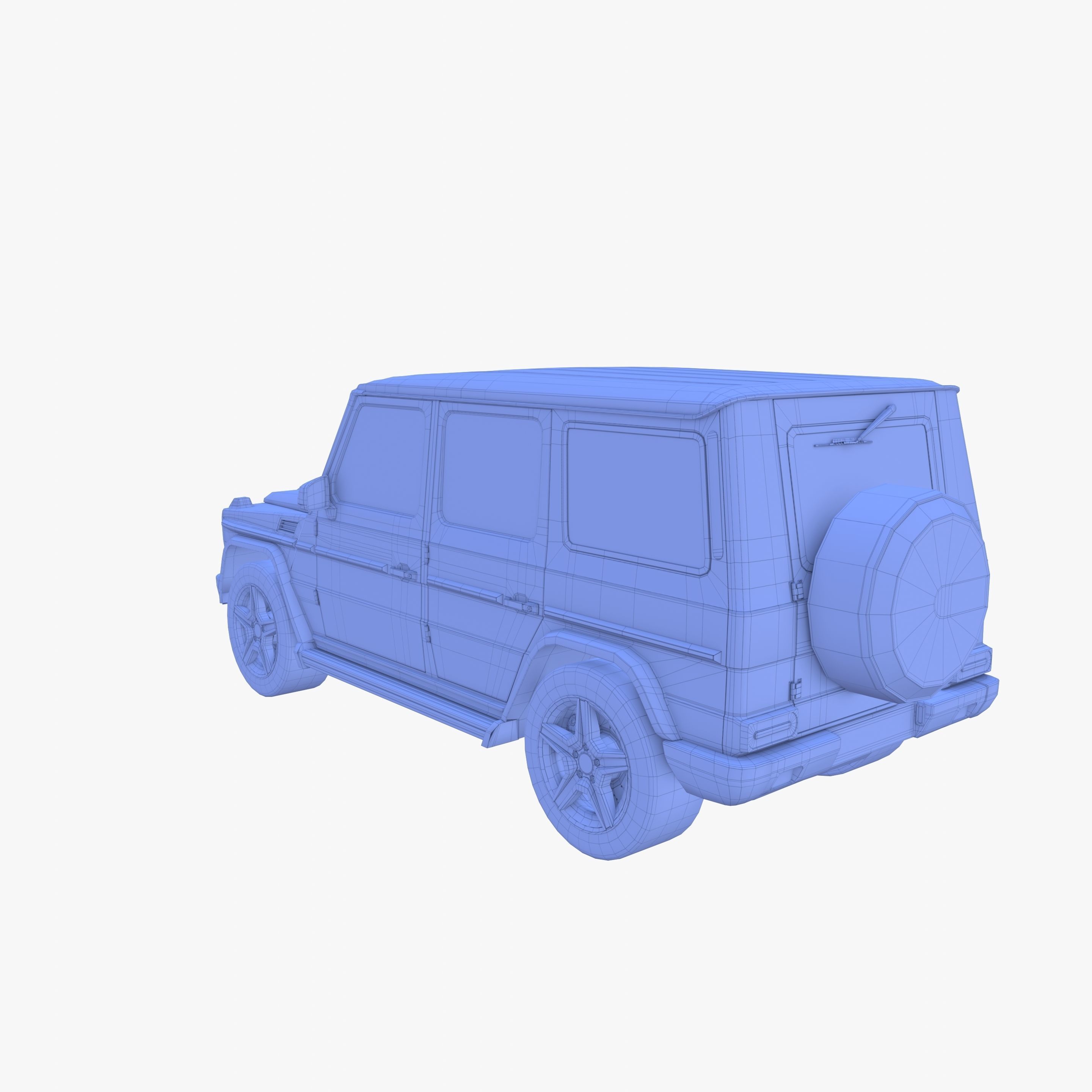 Generic Luxury SUV with interior 3D model_35