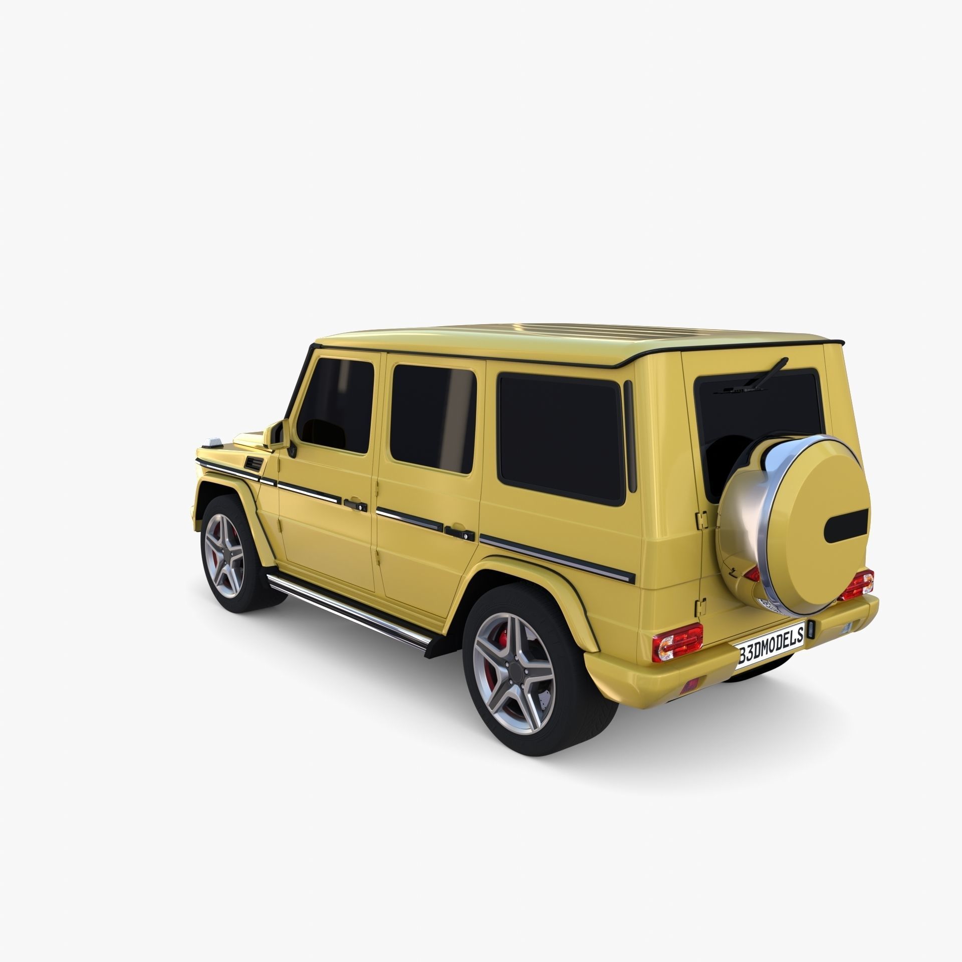 Generic Luxury SUV with interior 3D model_4
