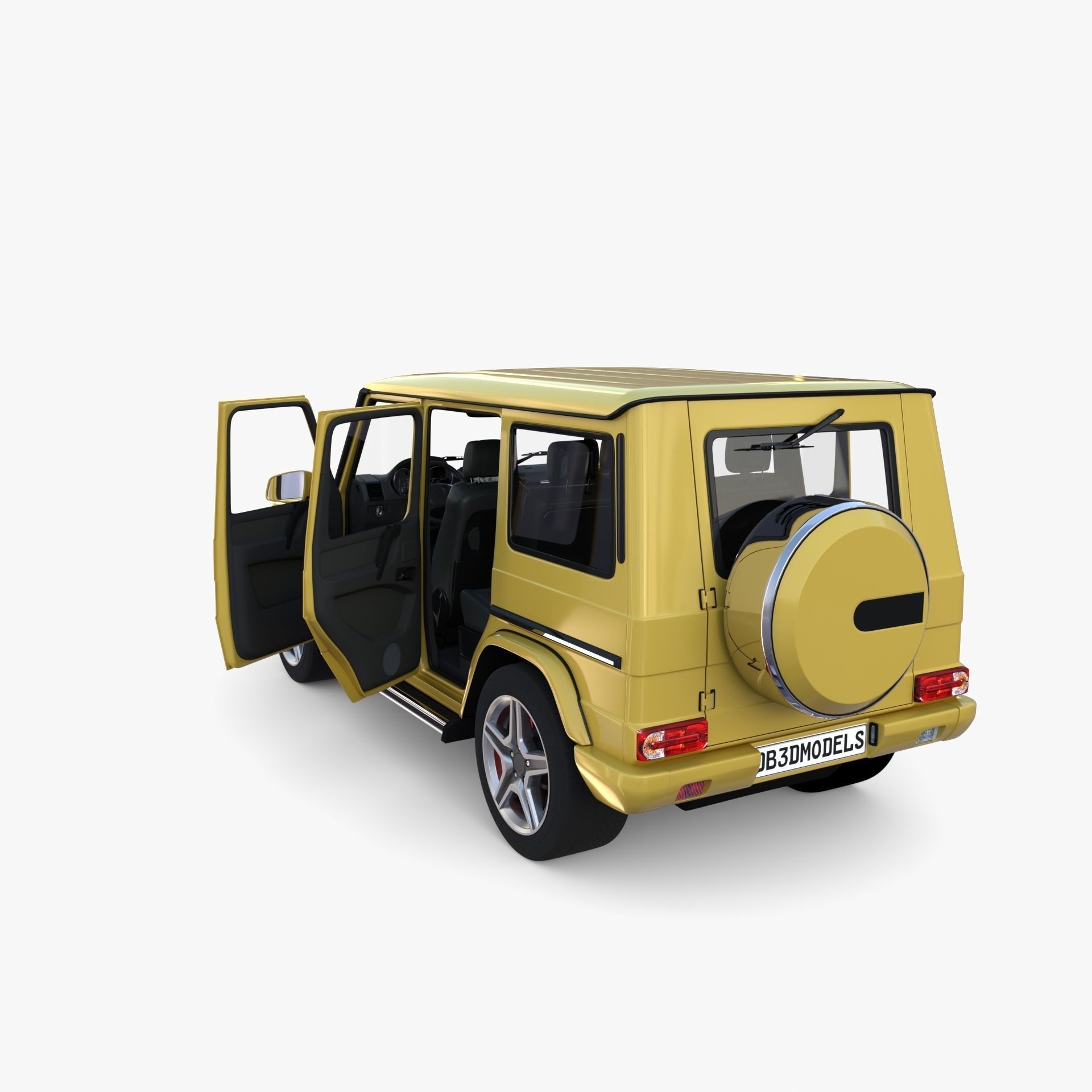 Generic Luxury SUV with interior 3D model_17