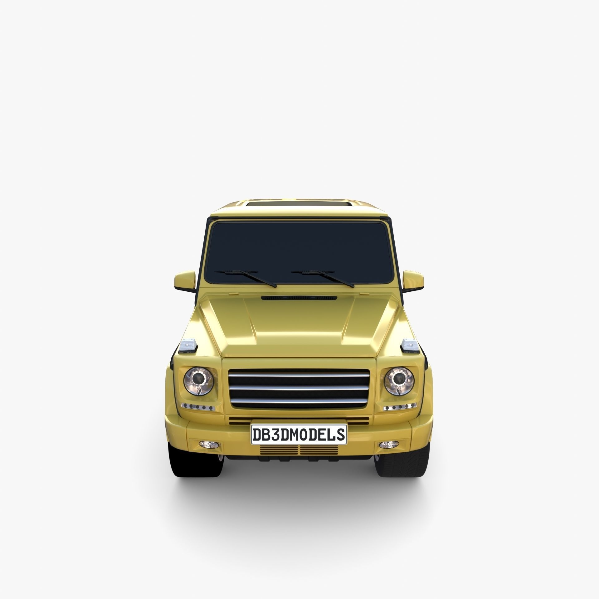 Generic Luxury SUV with interior 3D model_1