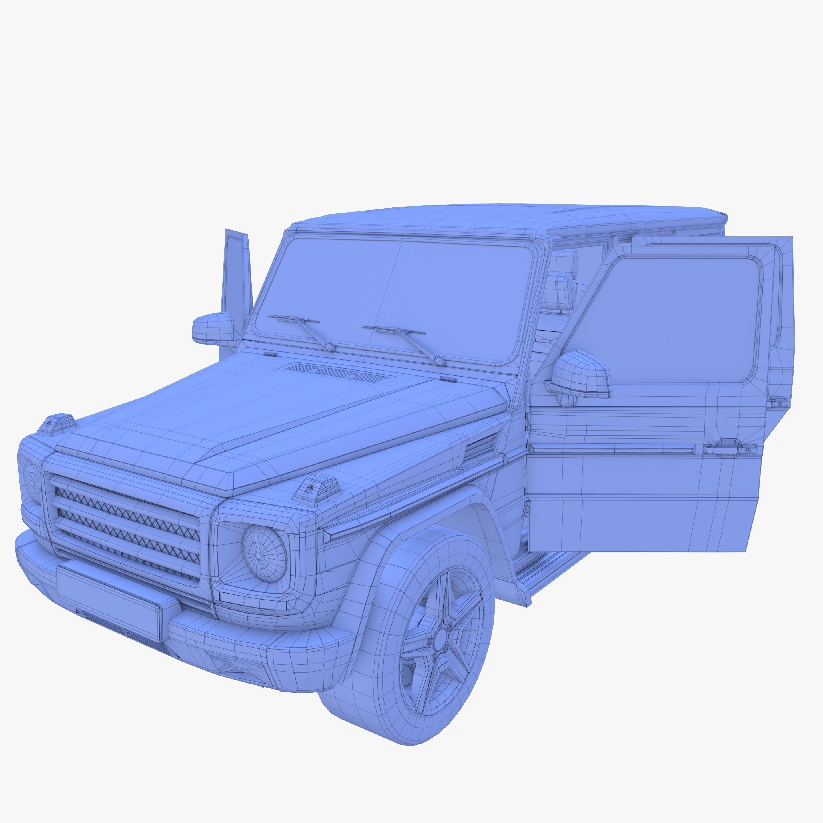 Generic Luxury SUV with interior 3D model_30