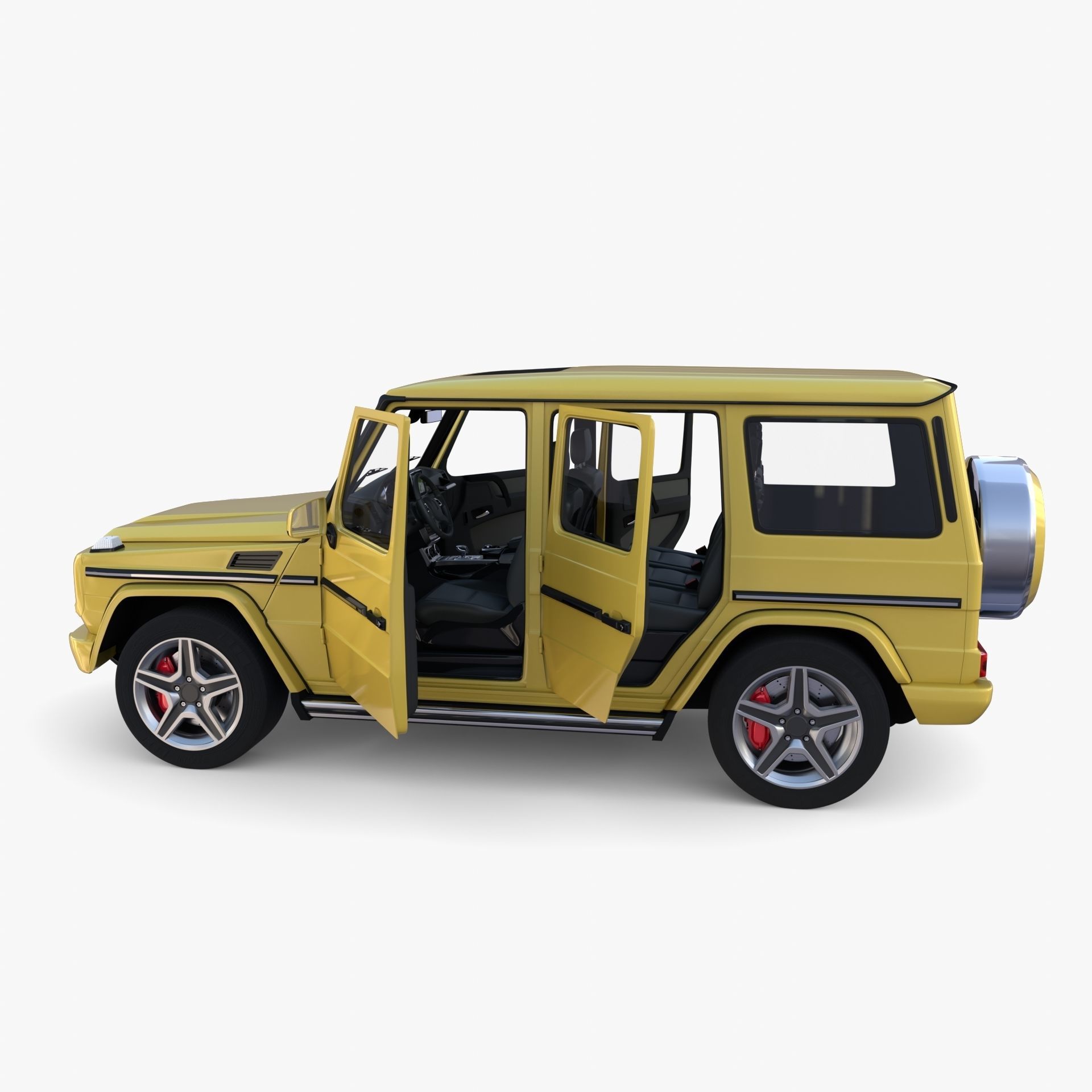 Generic Luxury SUV with interior 3D model_16