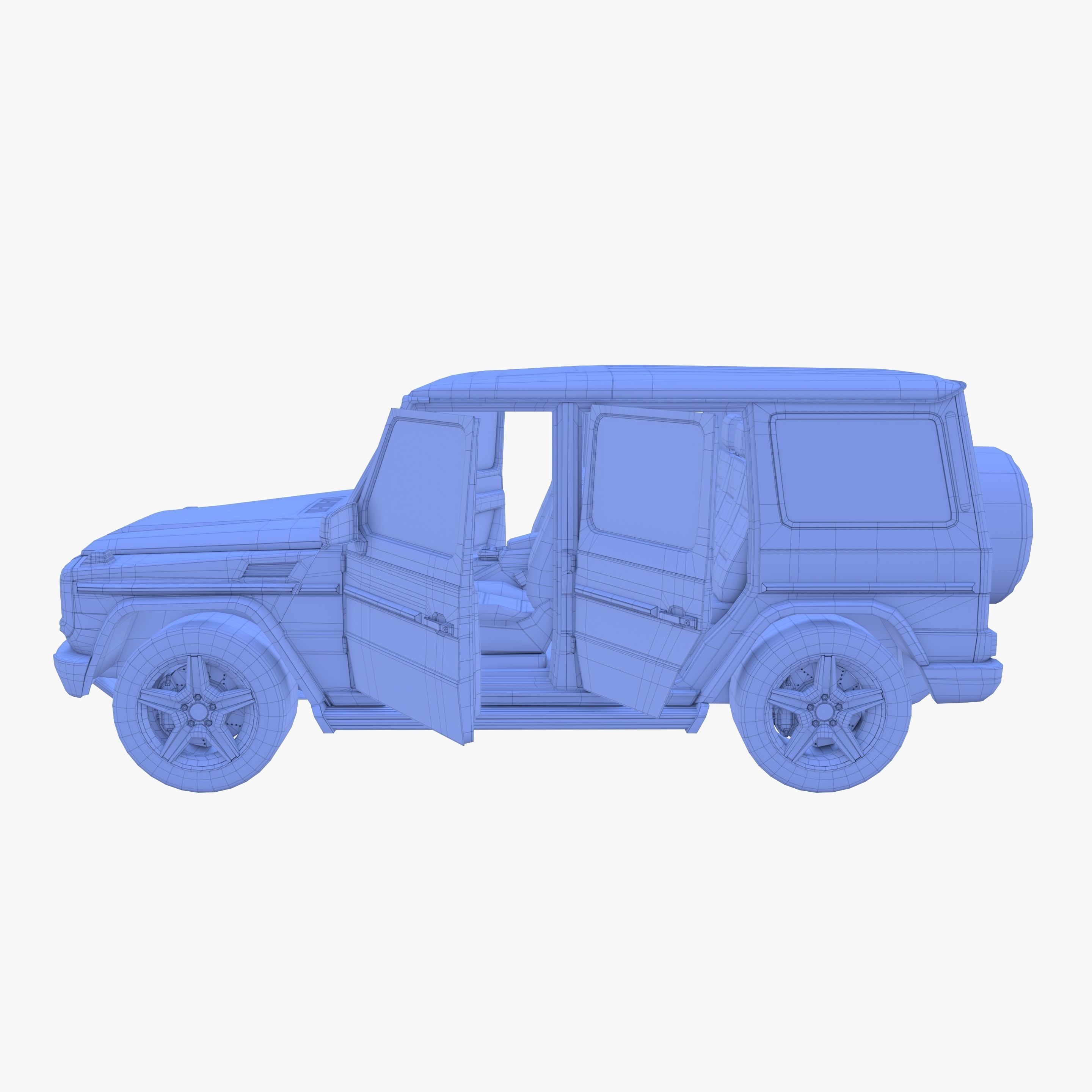 Generic Luxury SUV with interior 3D model_25