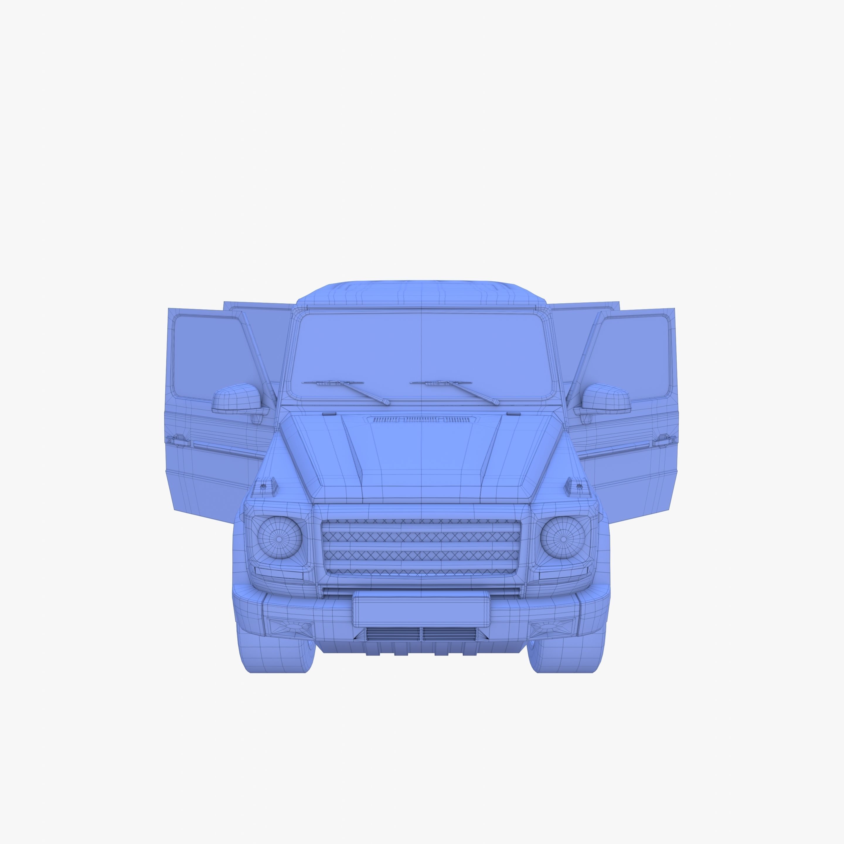 Generic Luxury SUV with interior 3D model_23