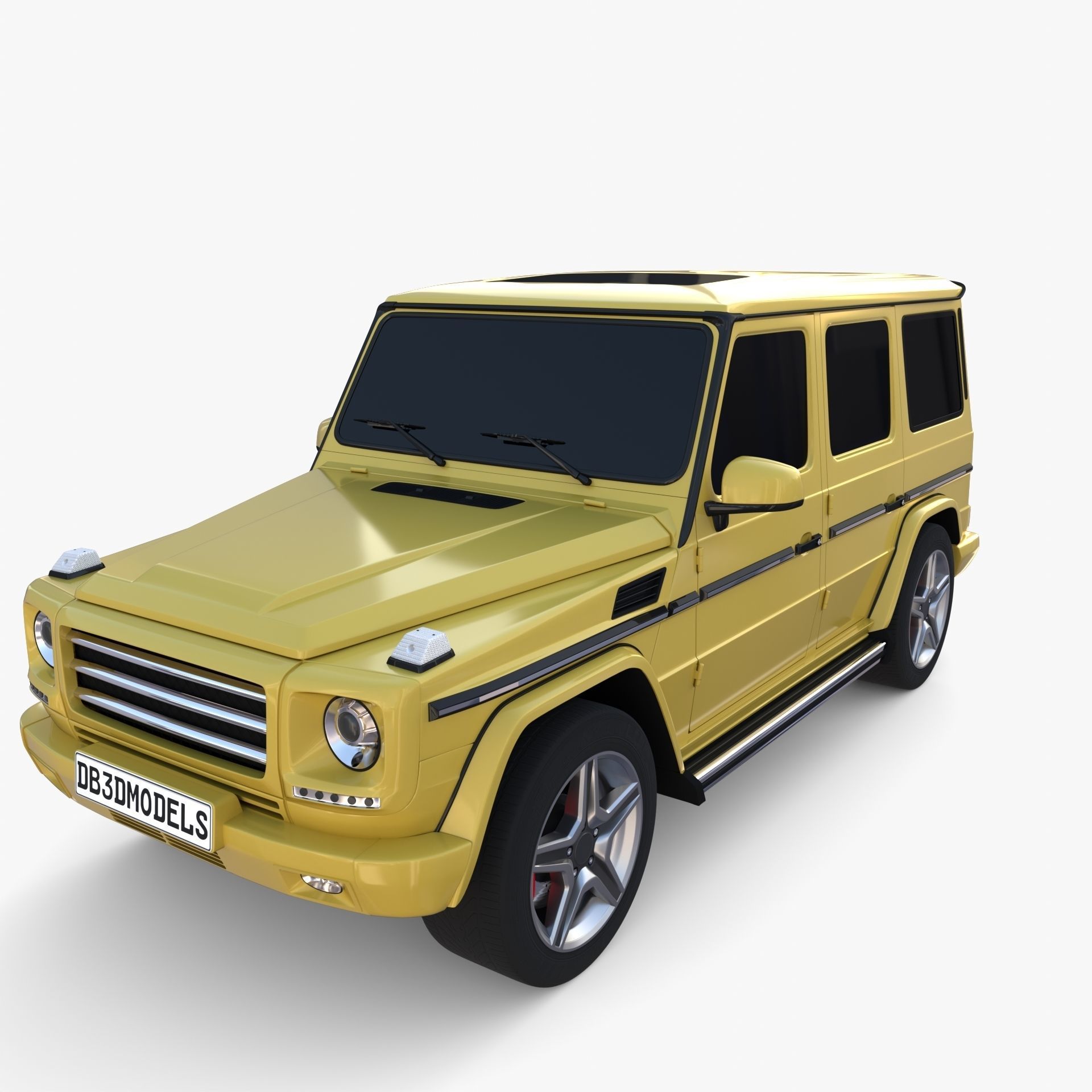 Generic Luxury SUV with interior 3D model_11