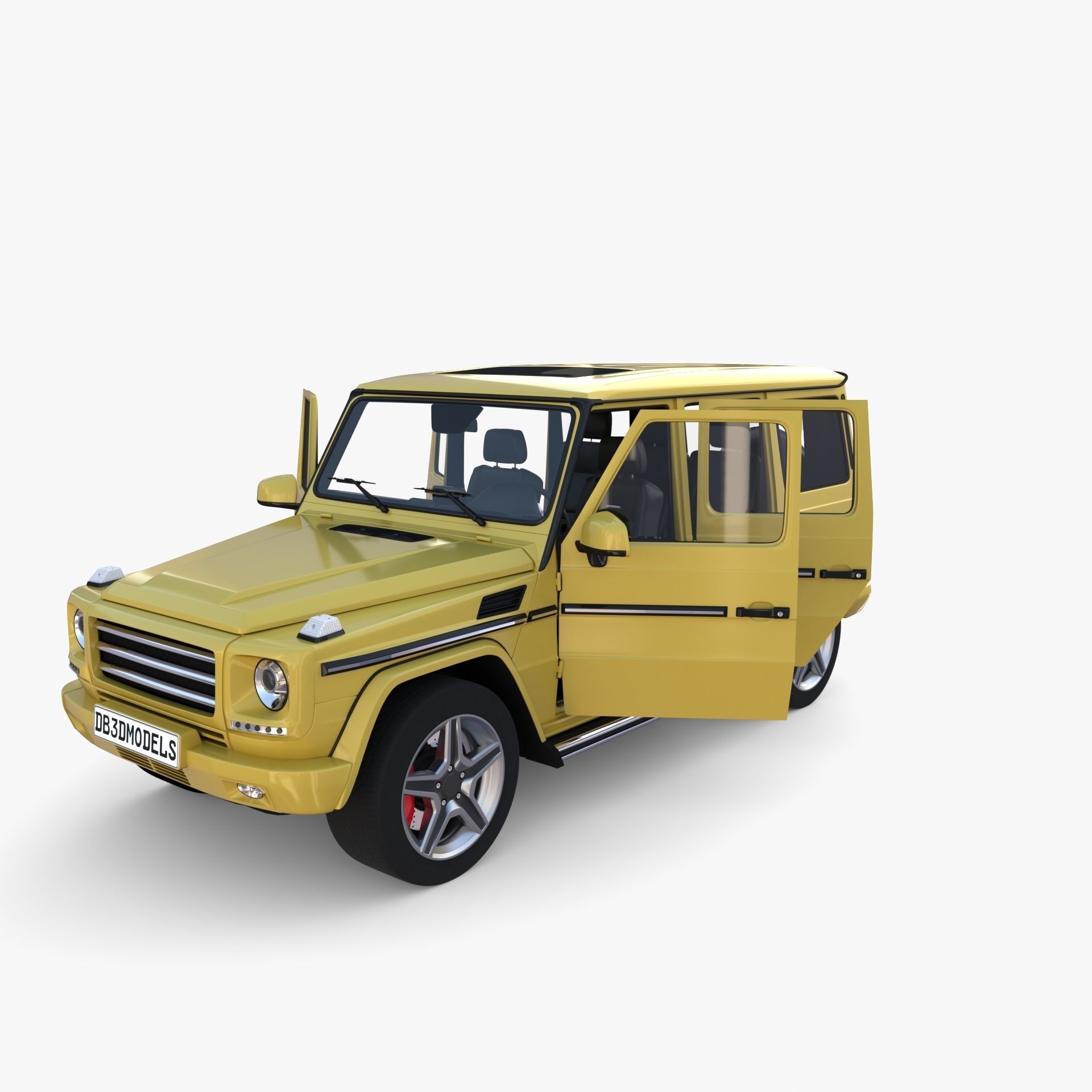 Generic Luxury SUV with interior 3D model_15
