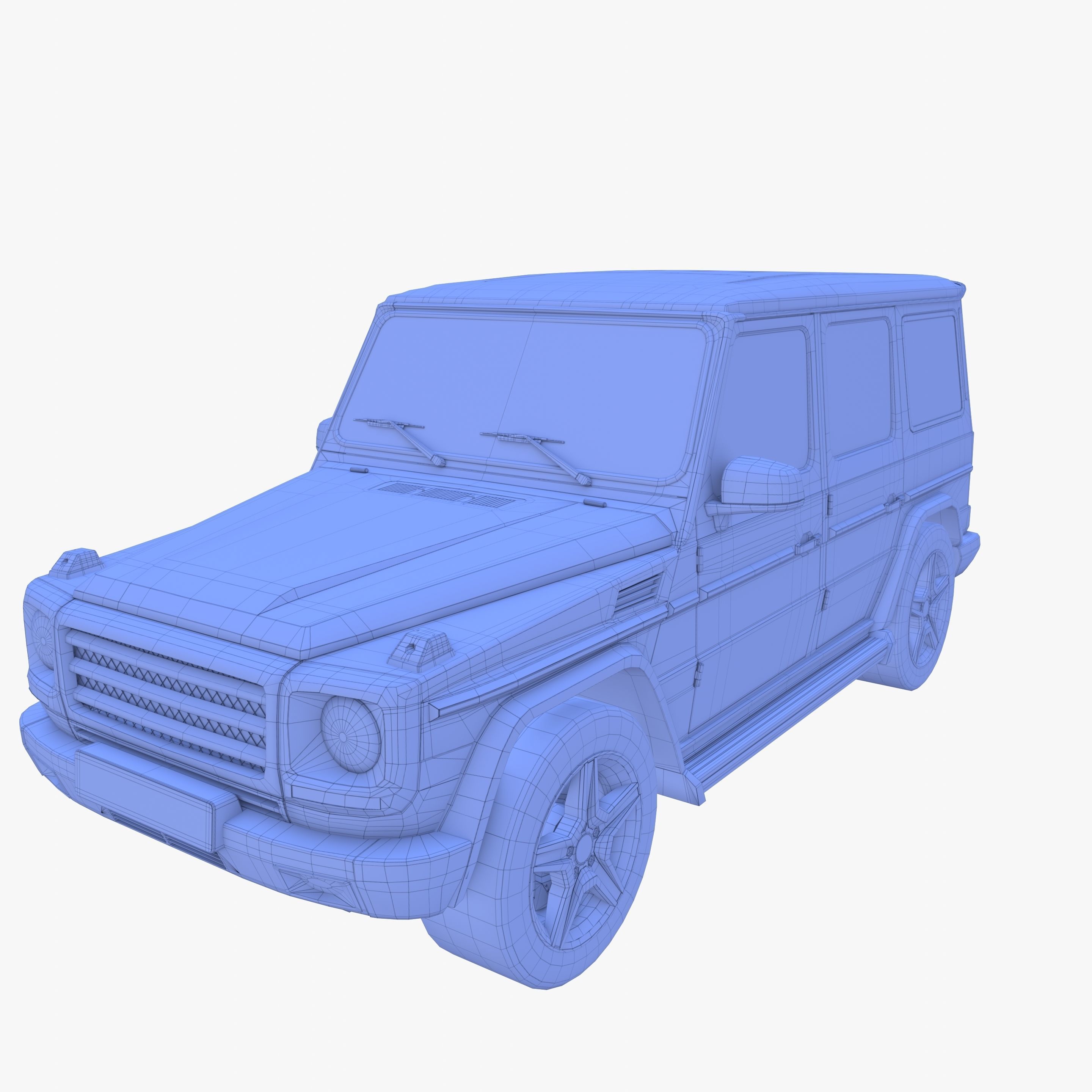Generic Luxury SUV with interior 3D model_38