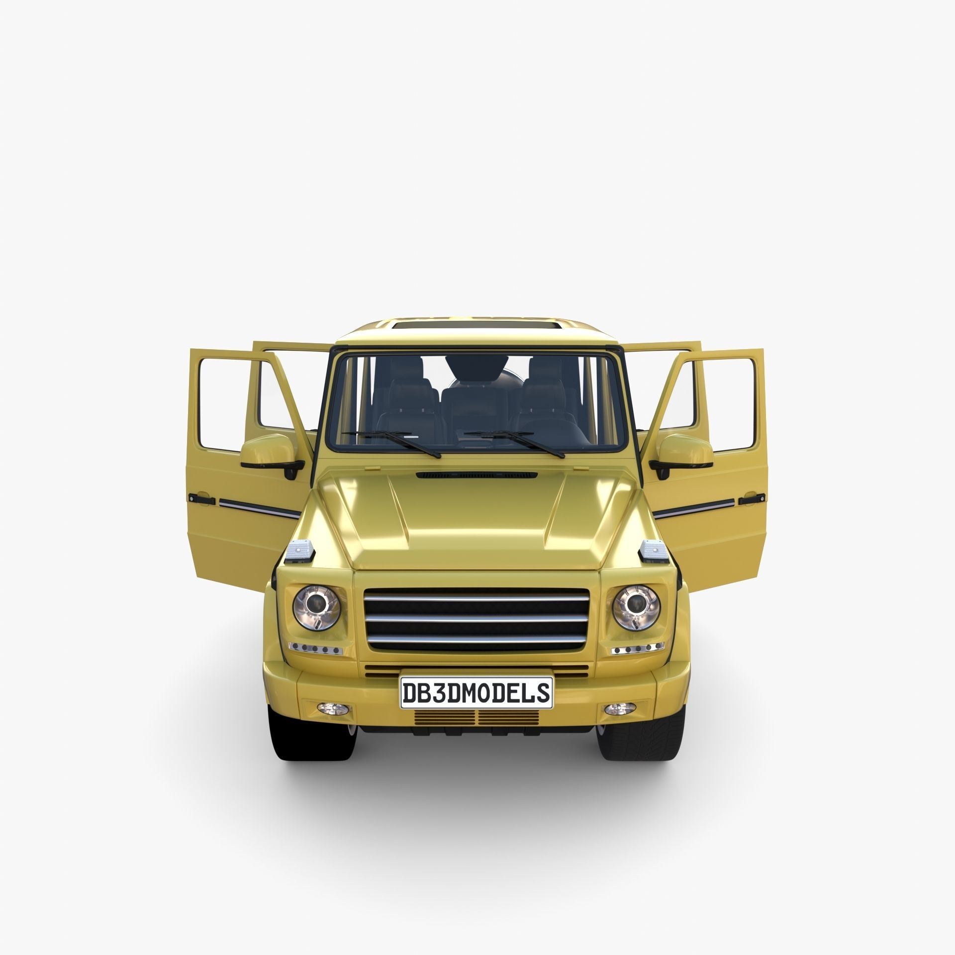 Generic Luxury SUV with interior 3D model_14