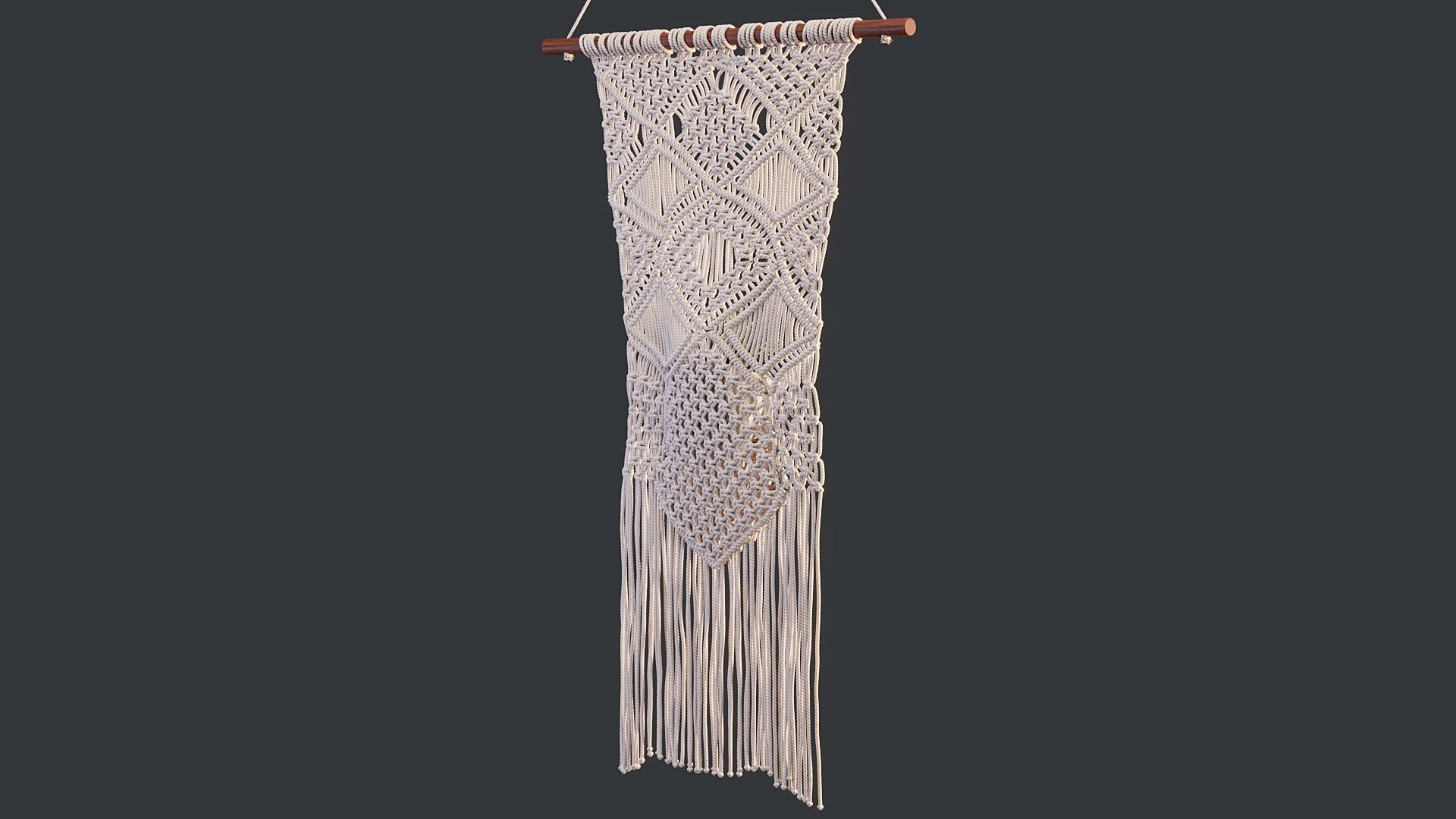 Macrame with Succulent Plant 3D model_6