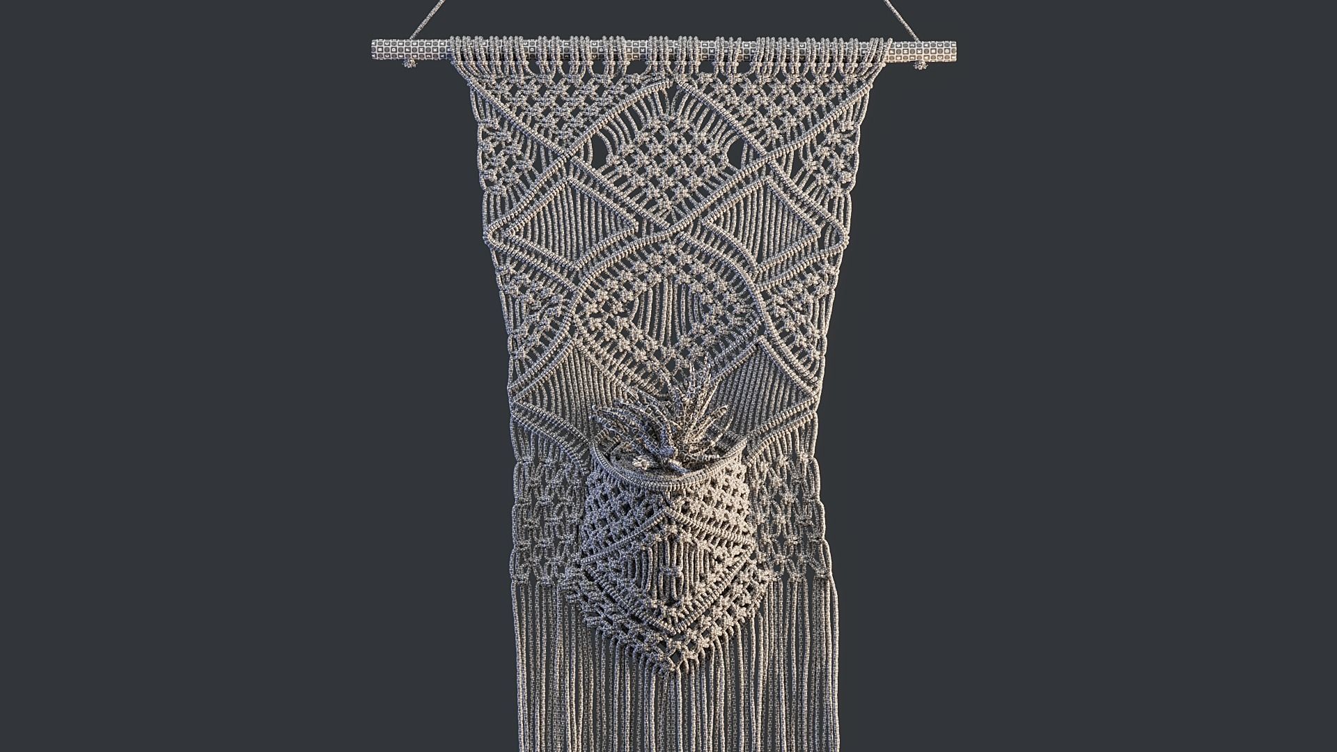 Macrame with Succulent Plant 3D model_30