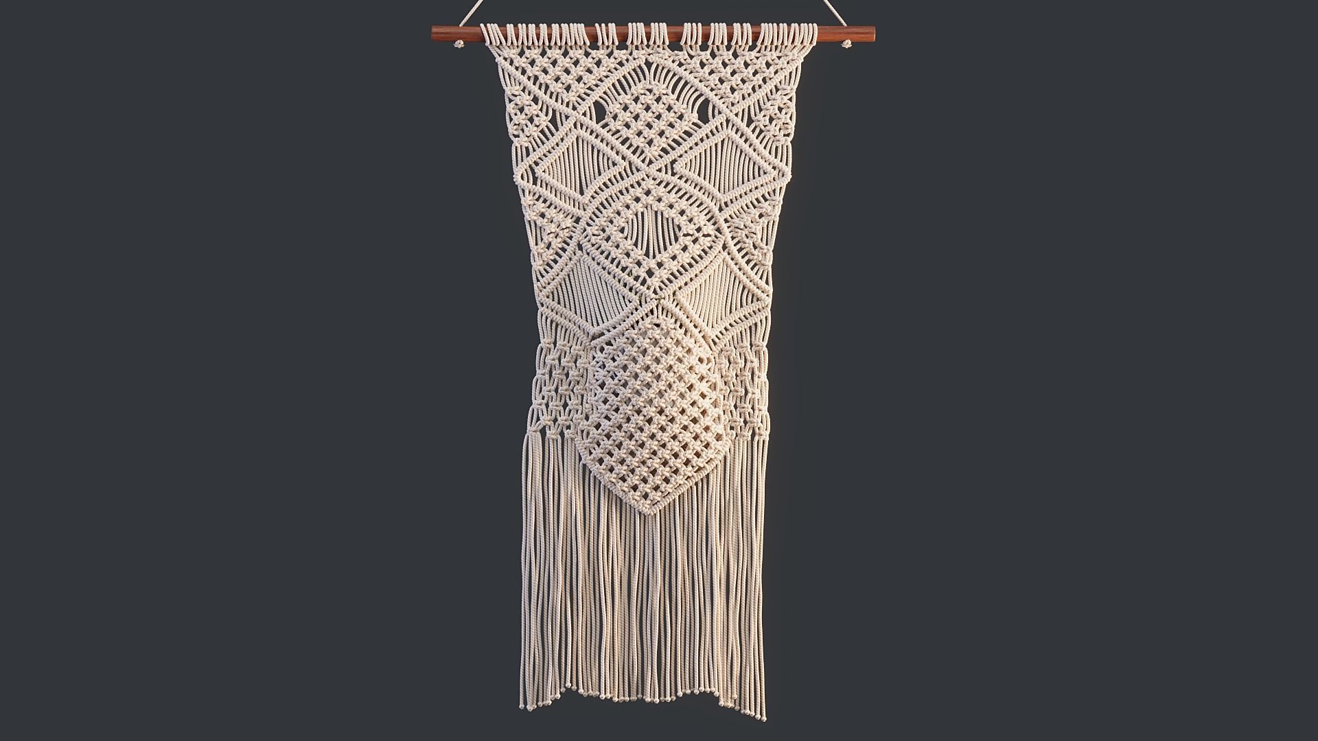 Macrame with Succulent Plant 3D model_7