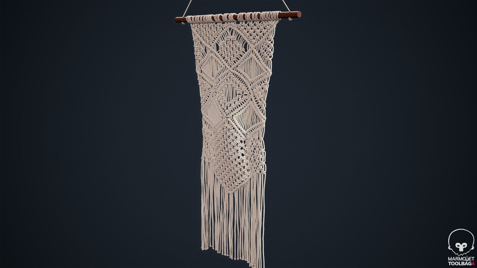 Macrame with Succulent Plant 3D model_21