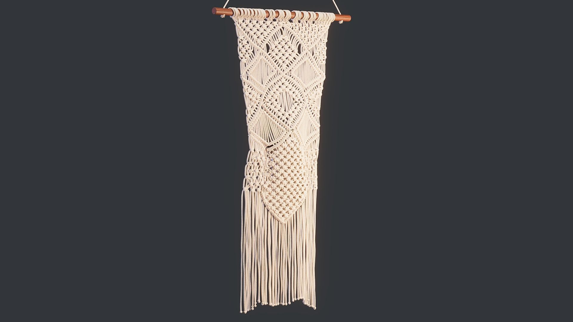 Macrame with Succulent Plant 3D model_8
