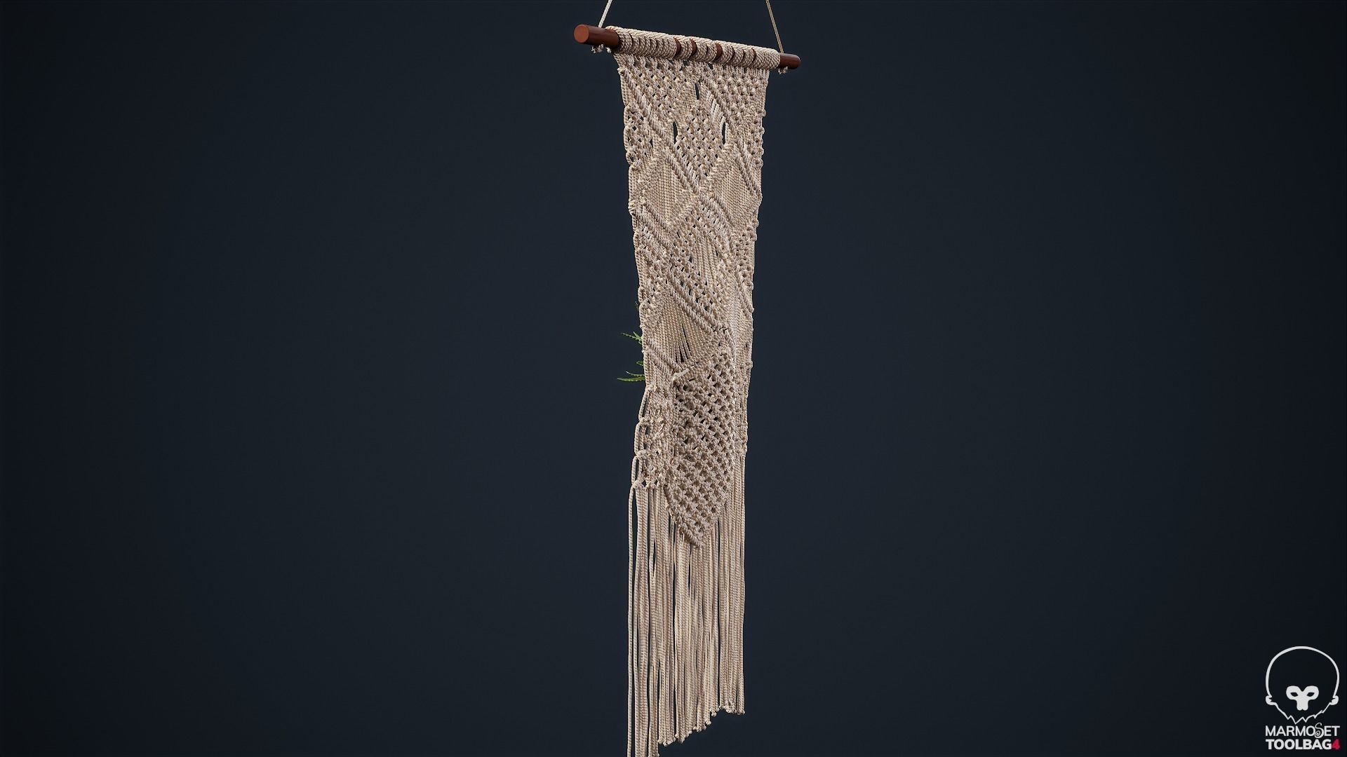 Macrame with Succulent Plant 3D model_23