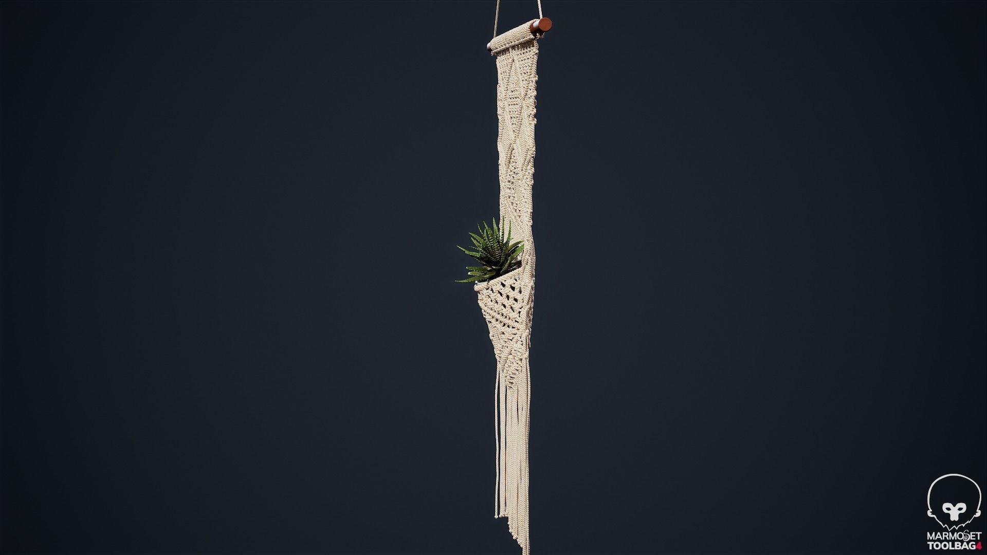 Macrame with Succulent Plant 3D model_24
