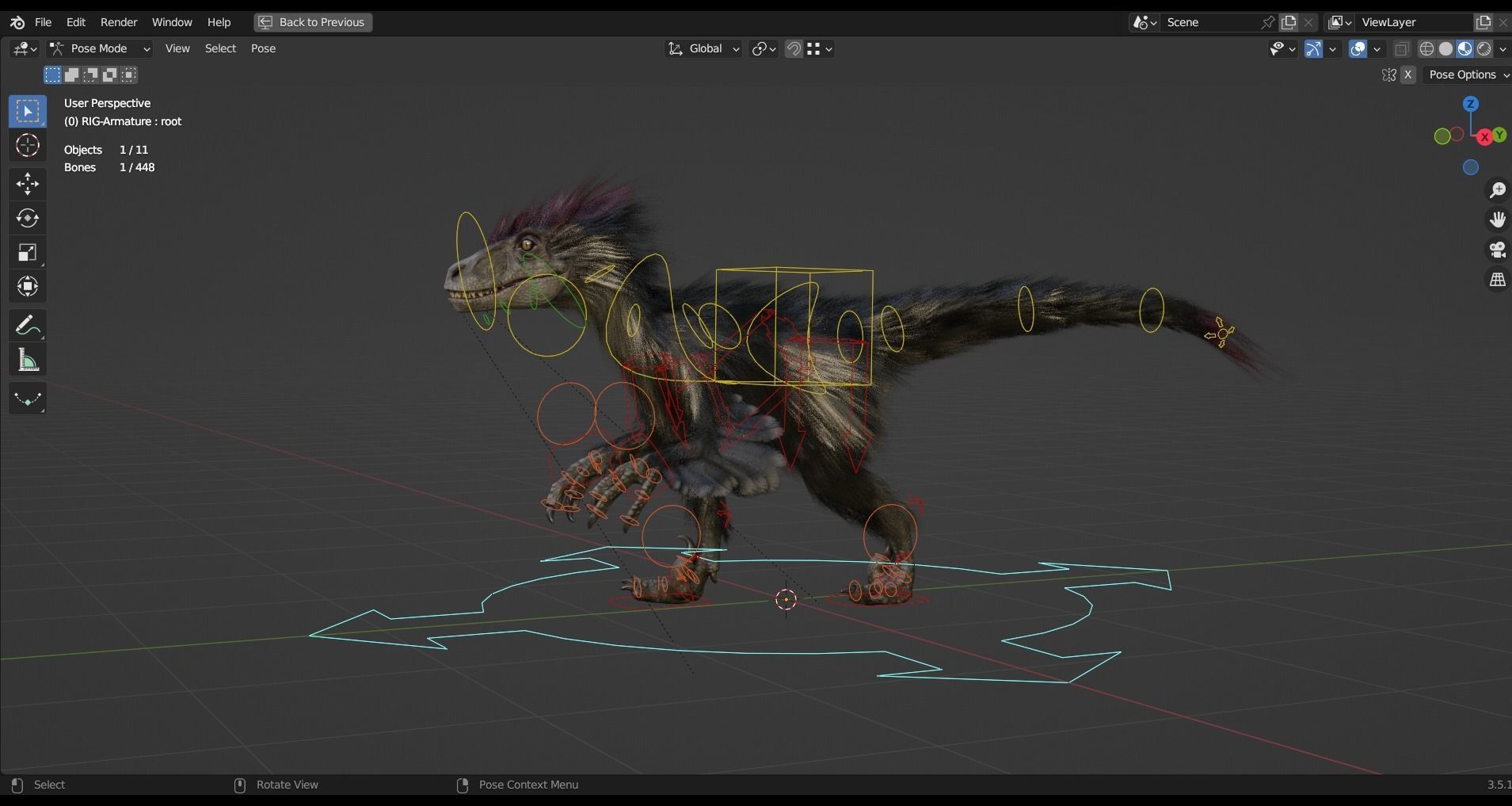 Raptor - Blender Low-poly 3D model_14