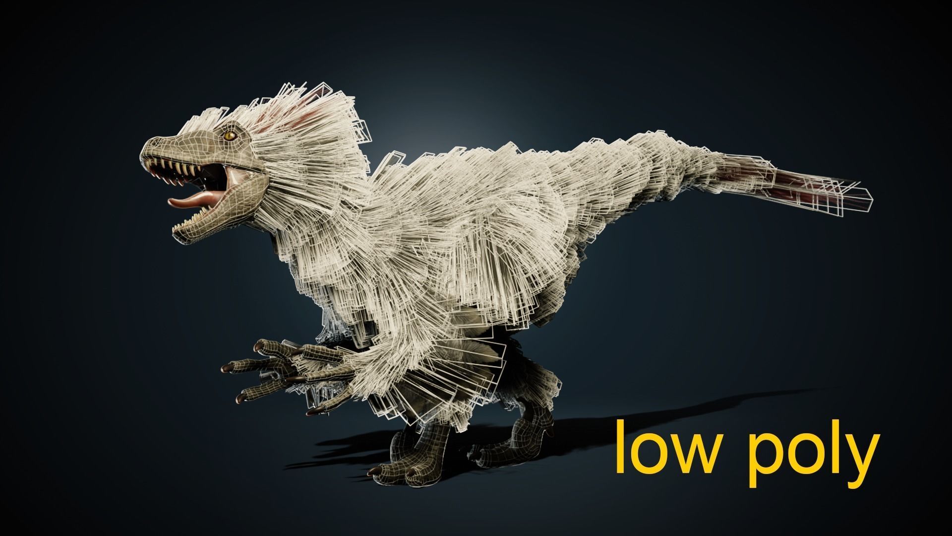 Raptor - Blender Low-poly 3D model_10