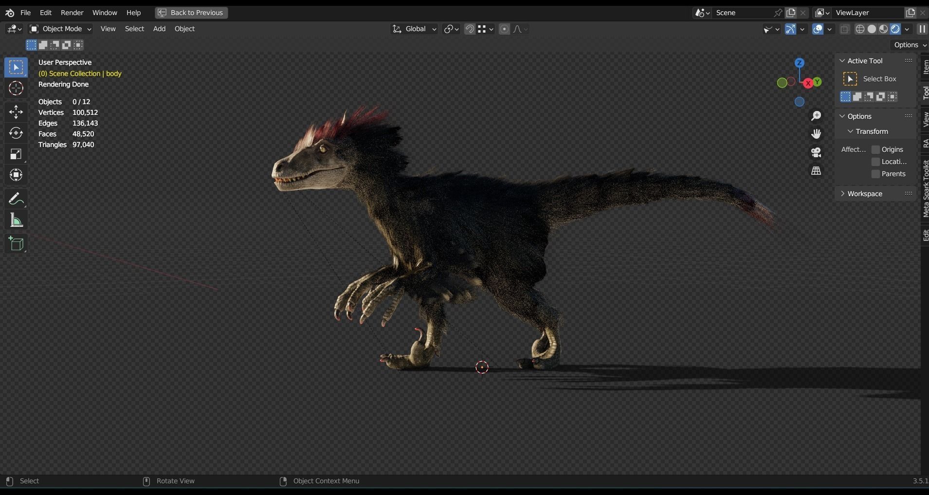 Raptor - Blender Low-poly 3D model_13