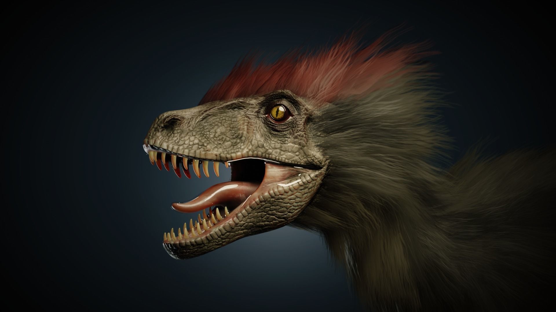 Raptor - Blender Low-poly 3D model_9