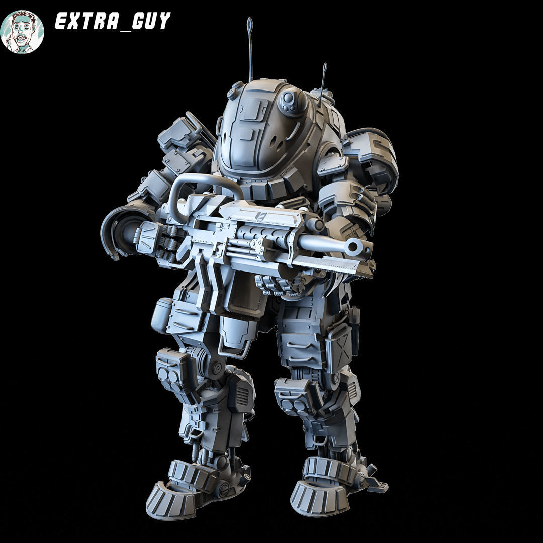 Titanfall Ogre 100mm 3D print model_4