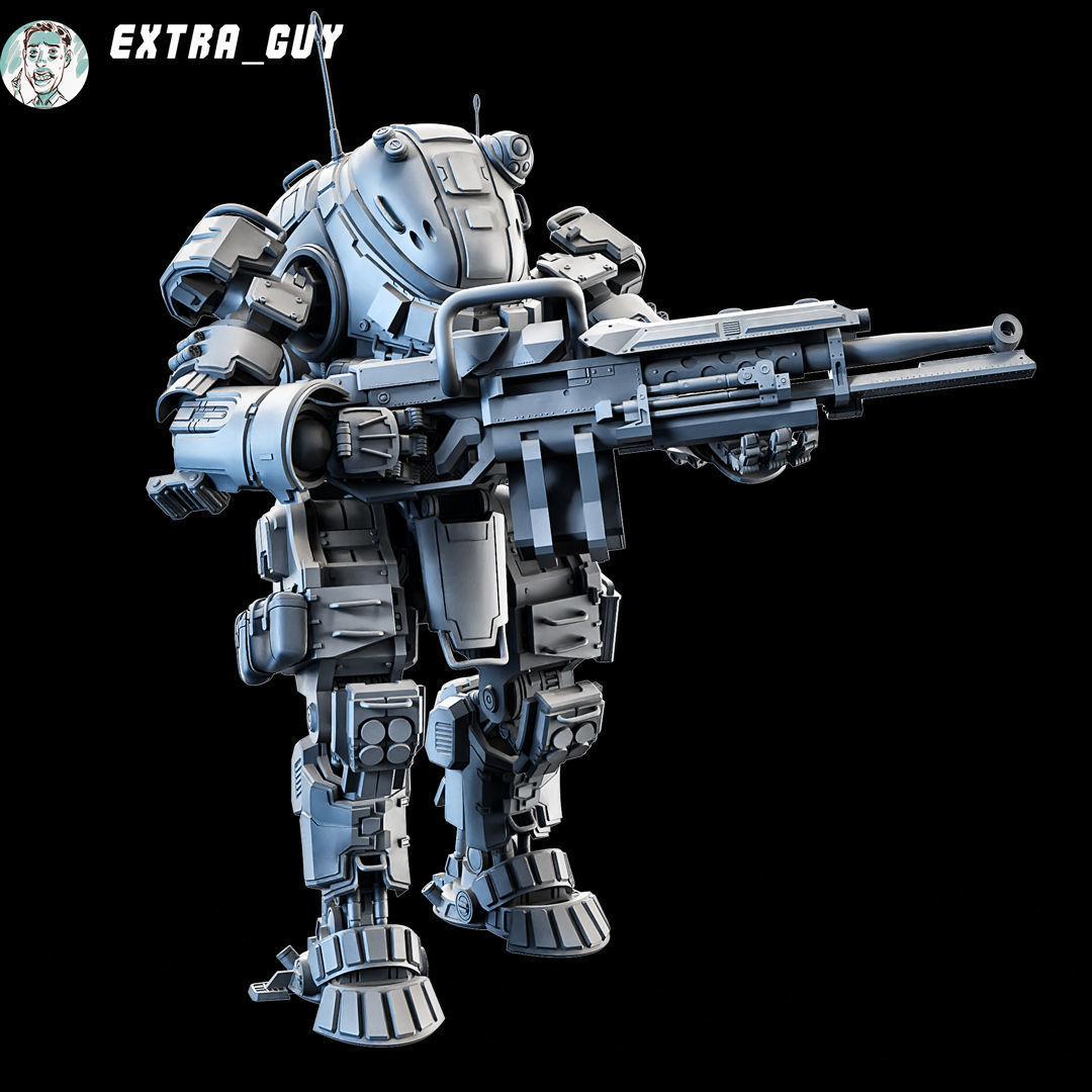 Titanfall Ogre 100mm 3D print model_3